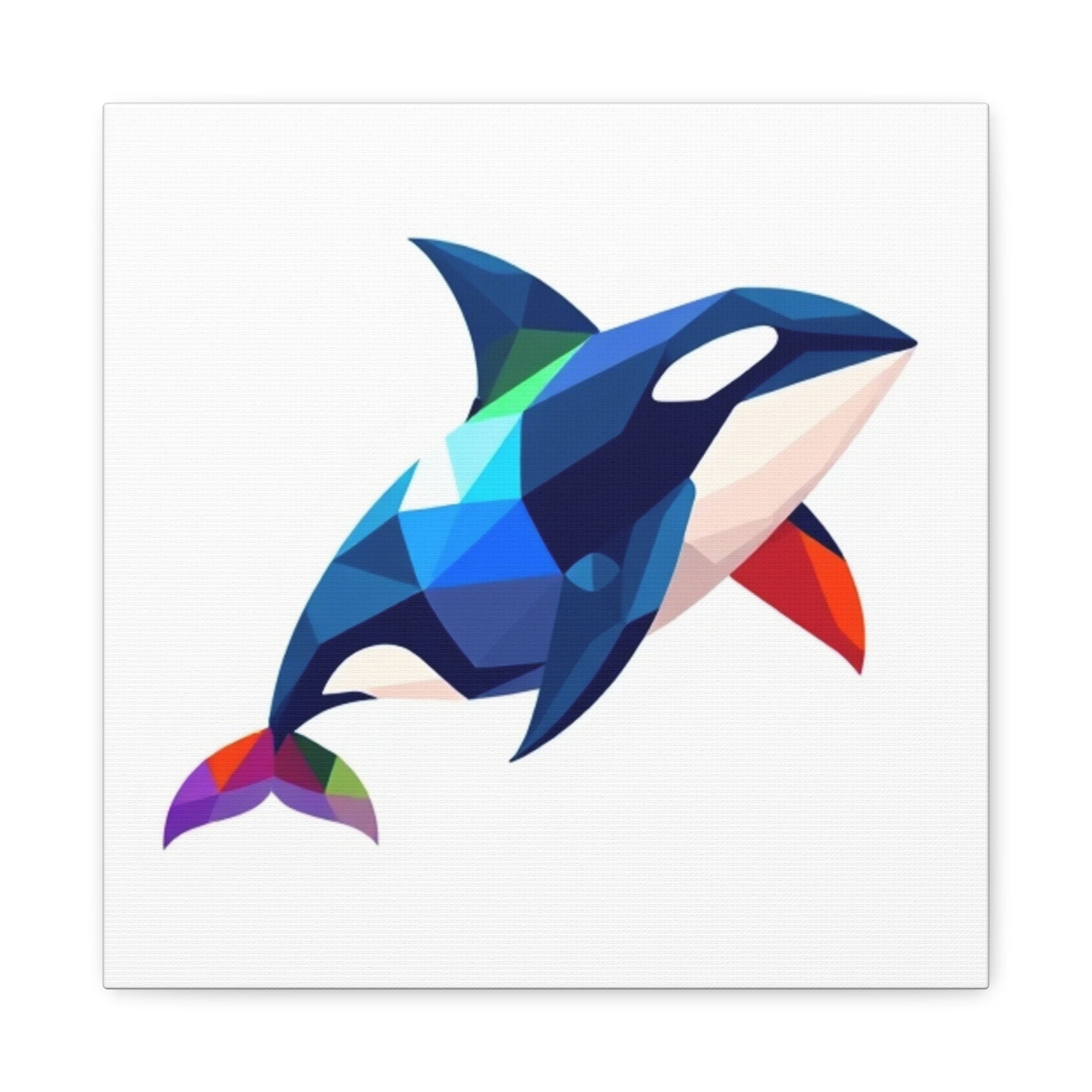 Colorful Orca Whale Canvas Art - Stretched Matte Wall Decor