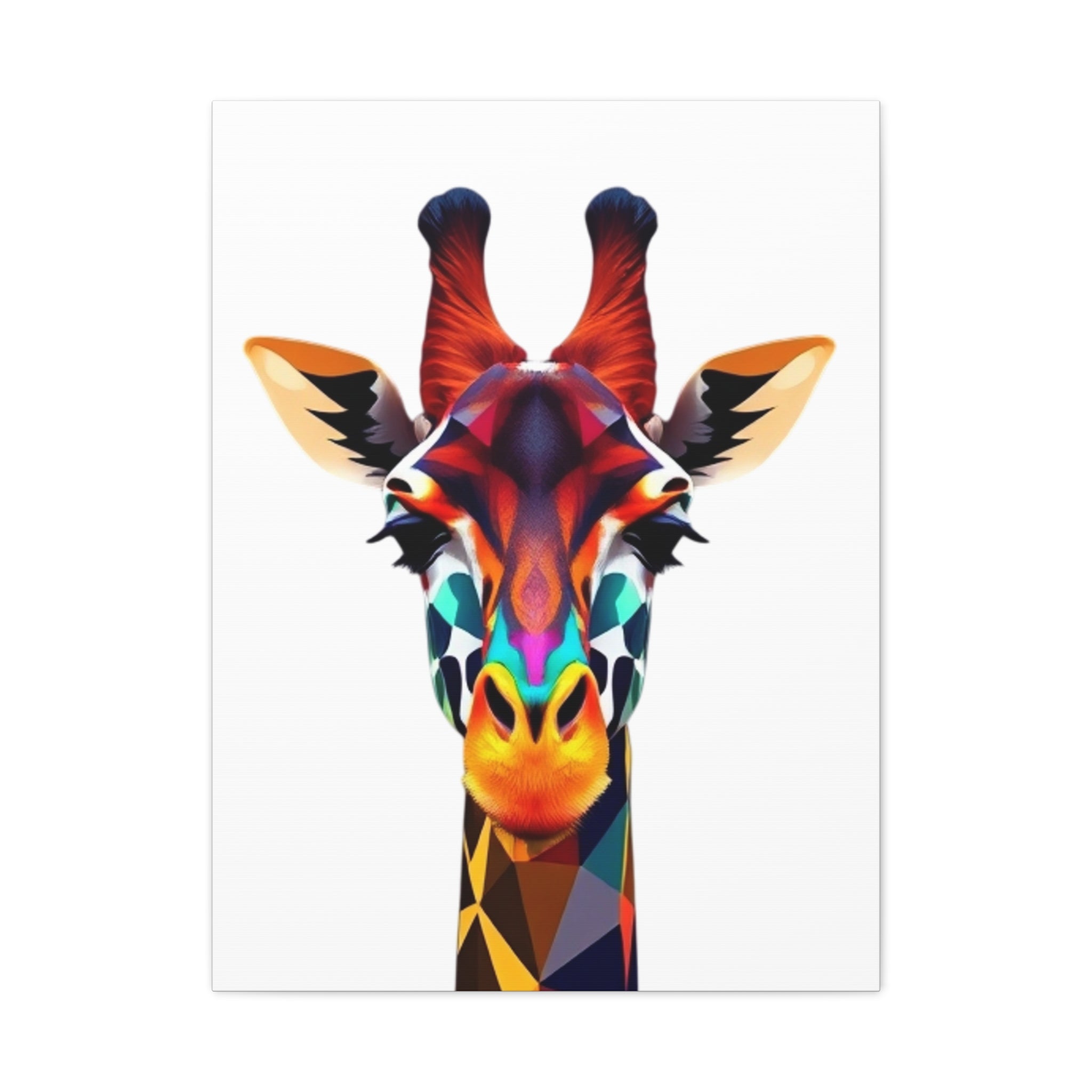 Colorful Giraffe Canvas Art - Vibrant Stretched Wall Decor for Animal Lovers