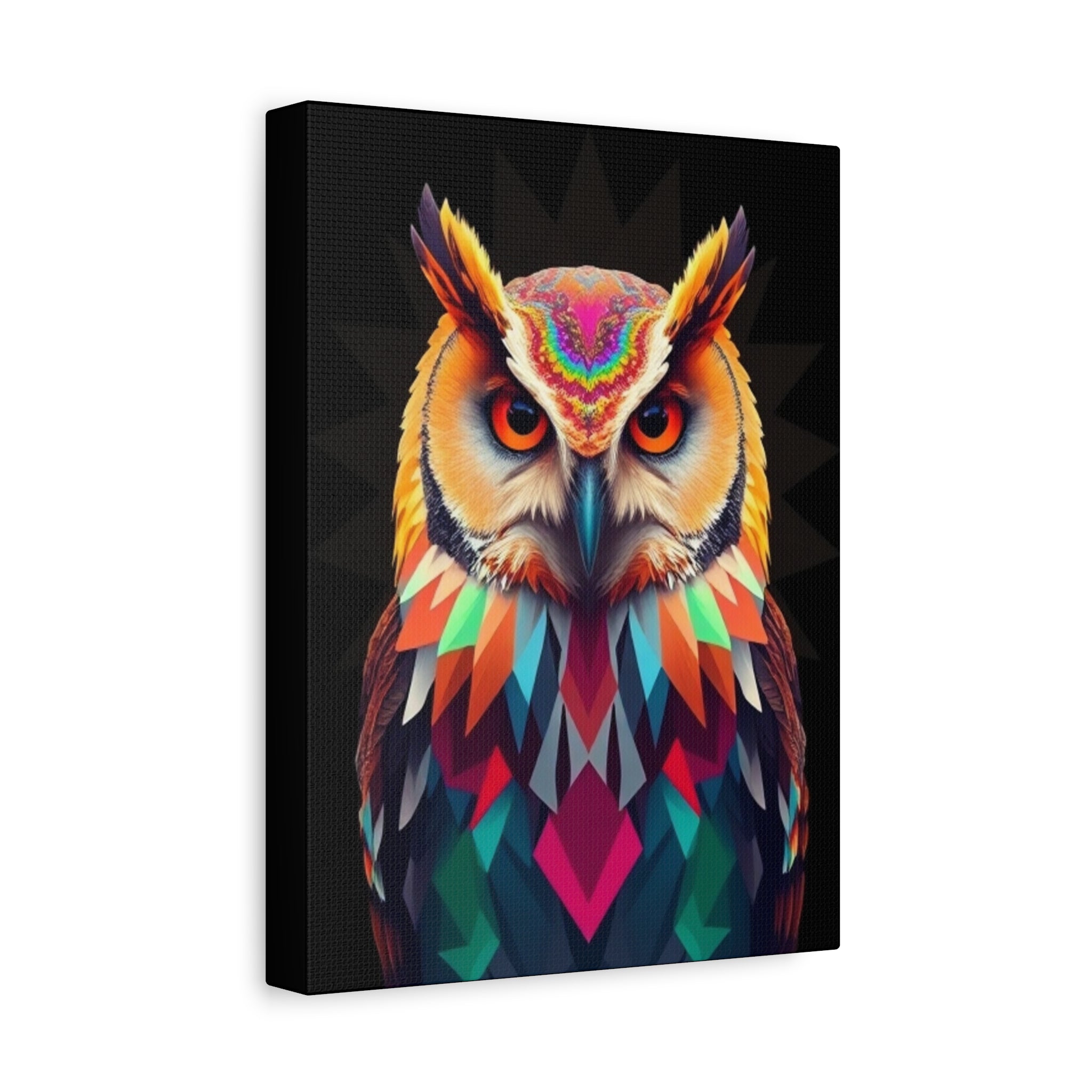 Colorful Owl Canvas Wall Art - 1.25" Stretched Matte