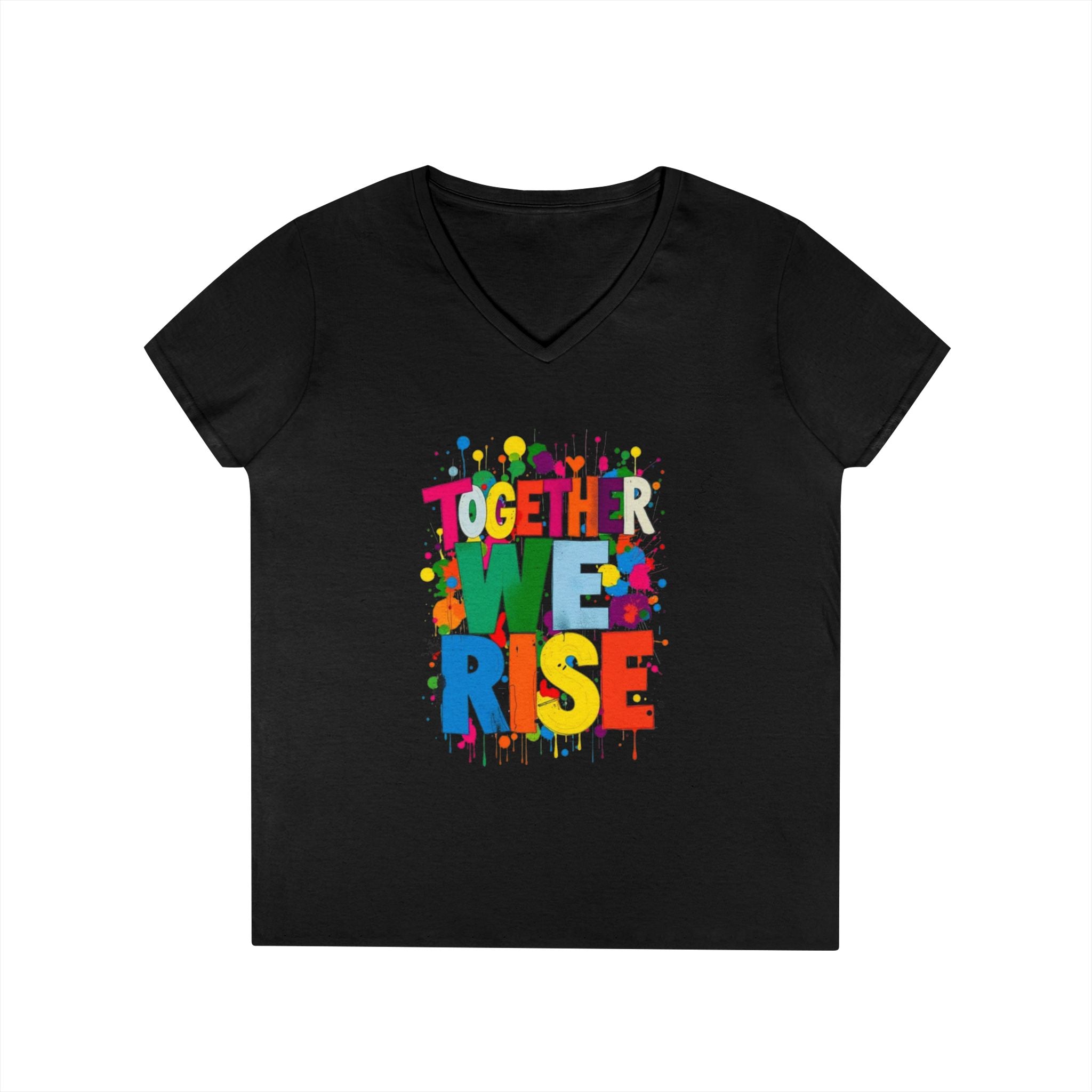 Together We Rise V-Neck T-Shirt for Empowerment