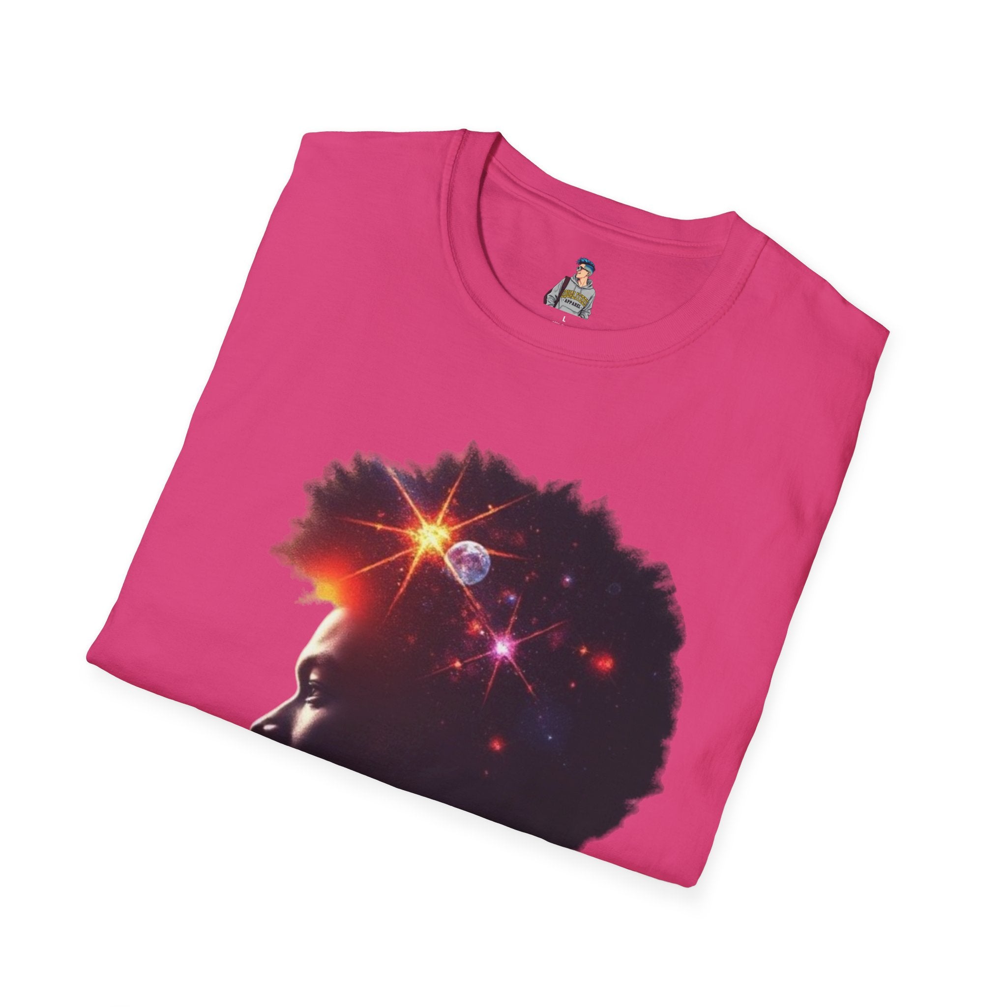 Black Universe Male Silhouette Unisex Softstyle T-Shirt - Celebrate Black Culture