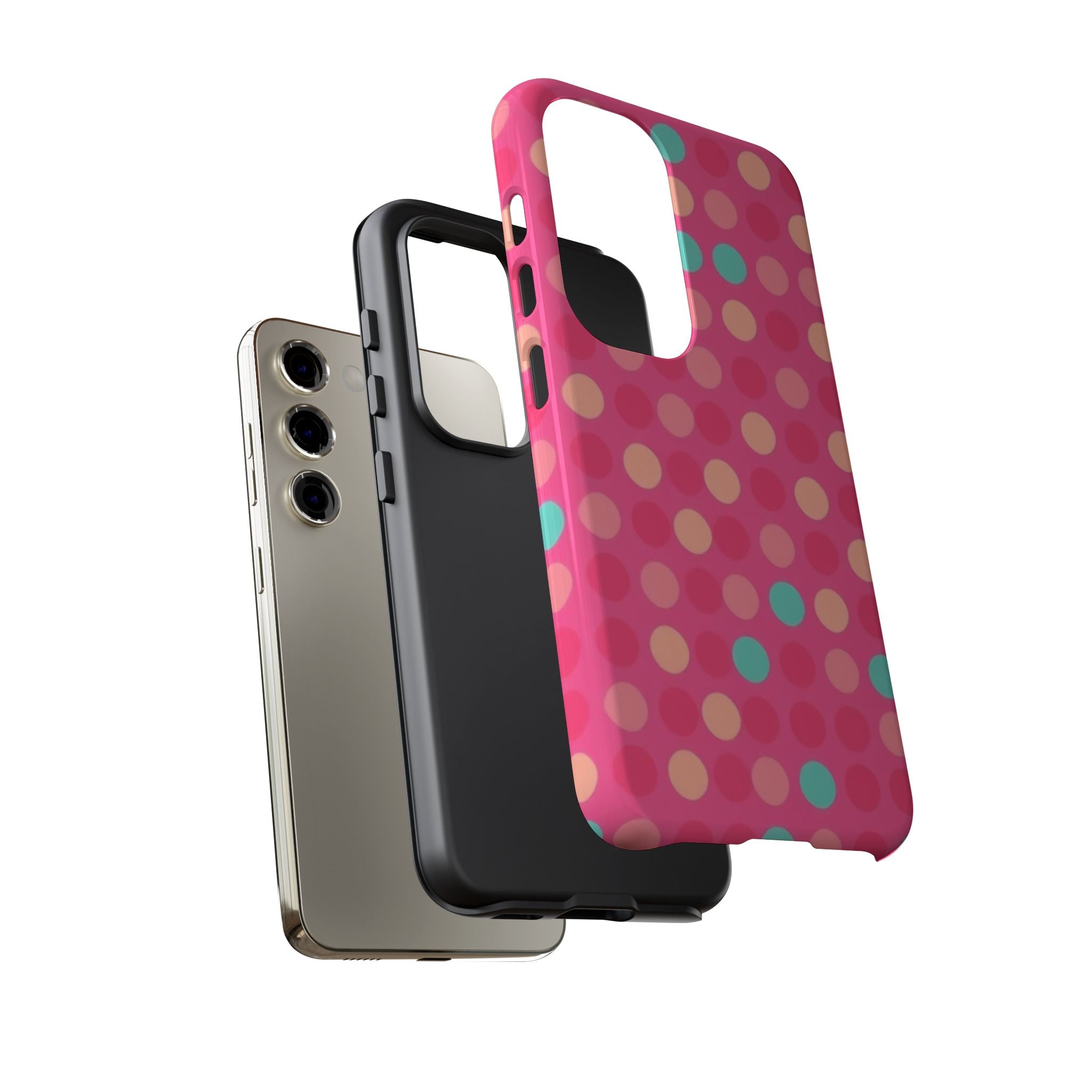 Android OR iPhone Protective Cases - Retro Polka Dots Pattern Tough Case
