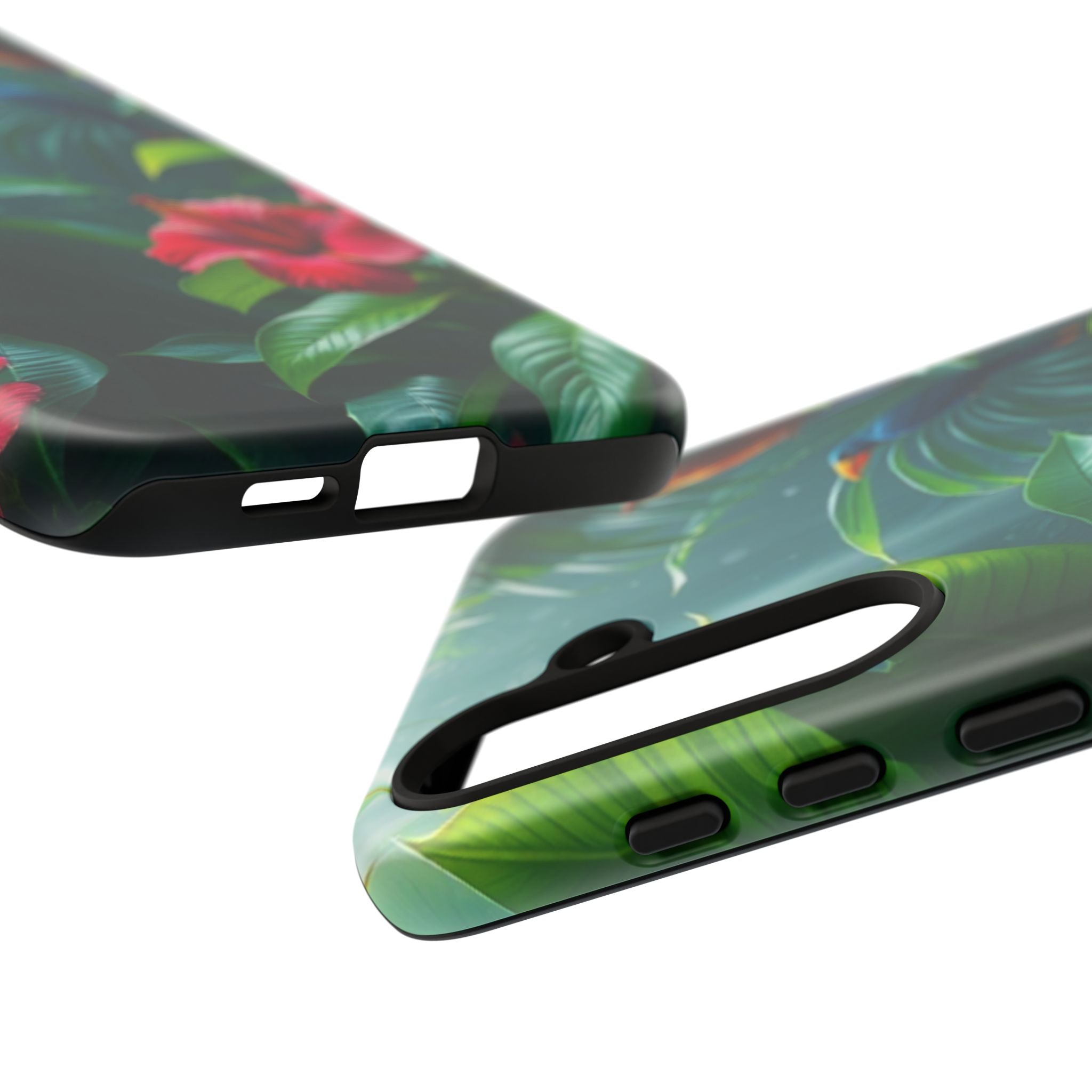 Android OR iPhone Compatible Cases - Tropical Flower & Bird Design - Unique Tough Cases
