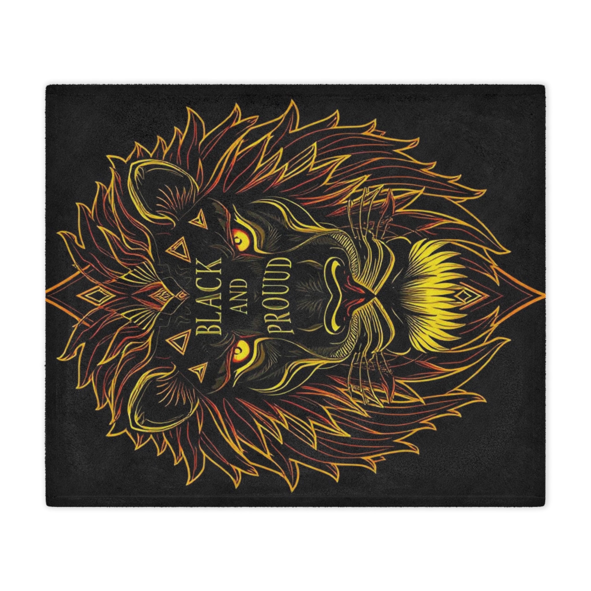 Black & Proud Lion Design Microfiber Blanket