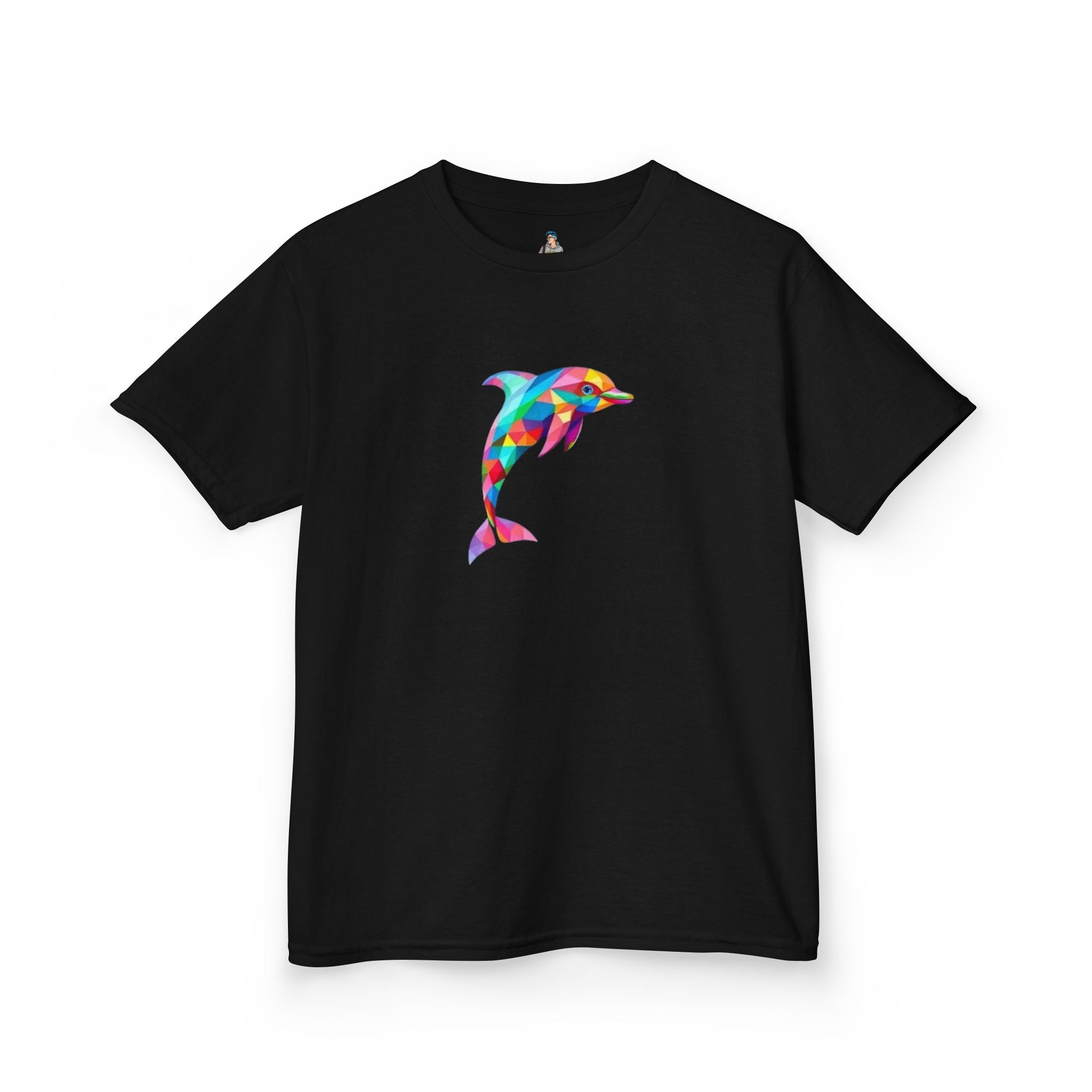 Colorful Fractal Dolphin Kids Heavy Cotton Tee