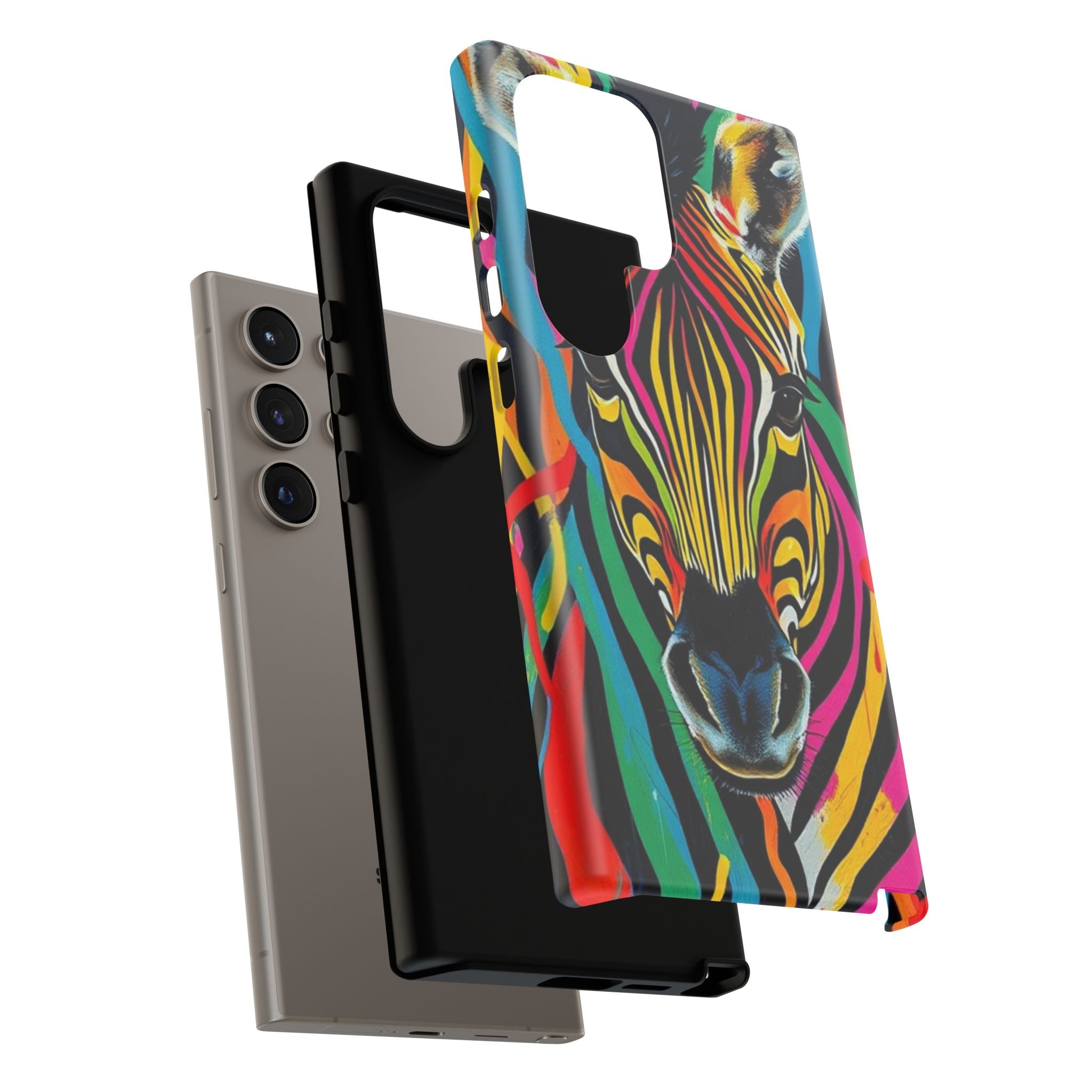 Android OR iPhone Compatible Cases - Rainbow Zebra Design - Unique Tough Cases