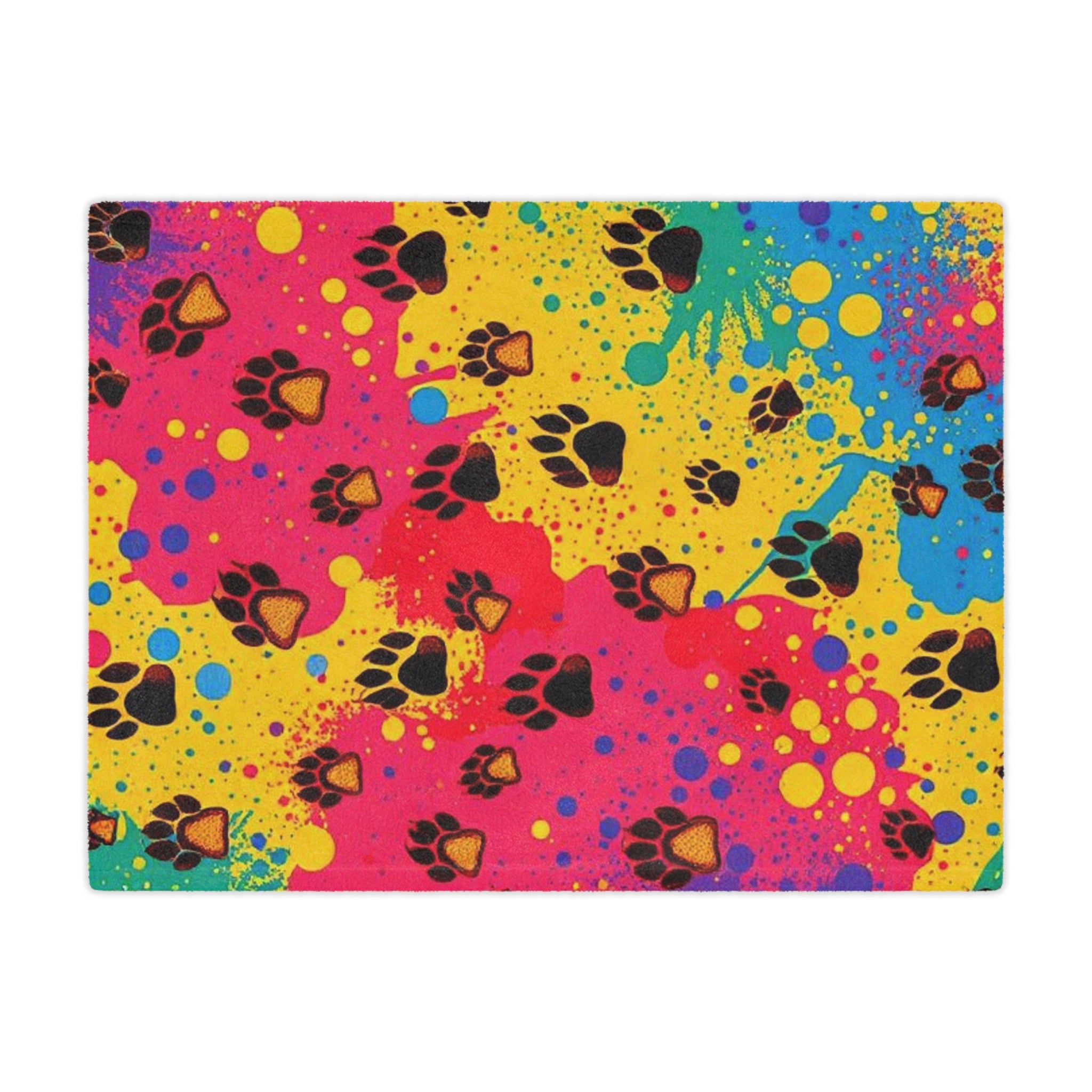Colorful Puppy Paws - Microfiber Blanket - EqualiTees.Me