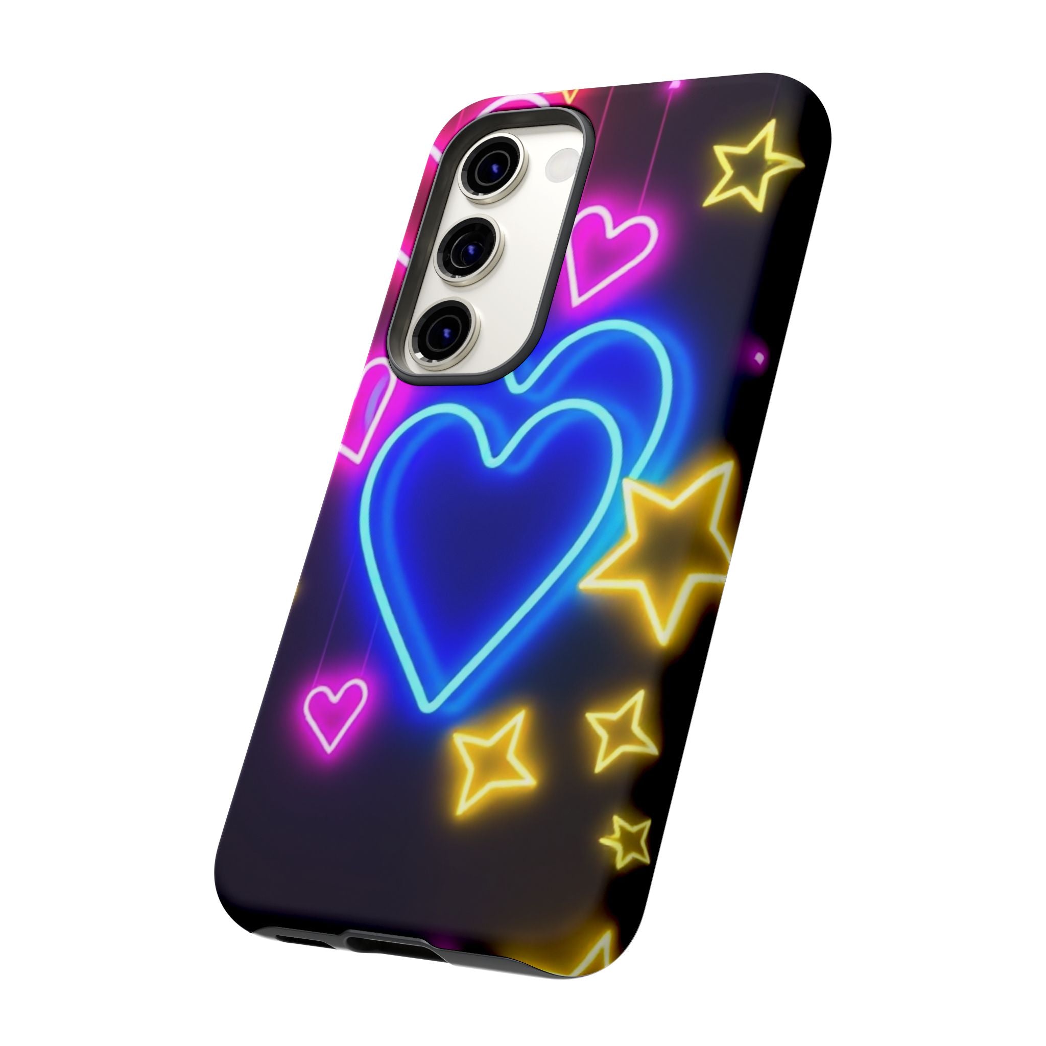 Android OR iPhone Compatible Cases - Neon Love Design - Unique Tough Cases