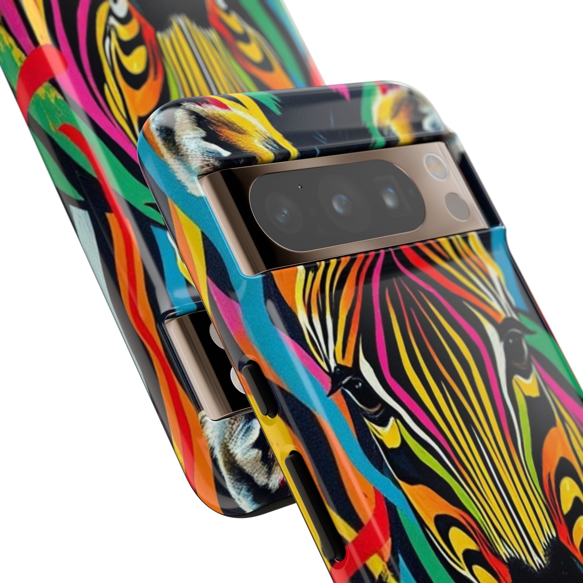 Android OR iPhone Compatible Cases - Rainbow Zebra Design - Unique Tough Cases