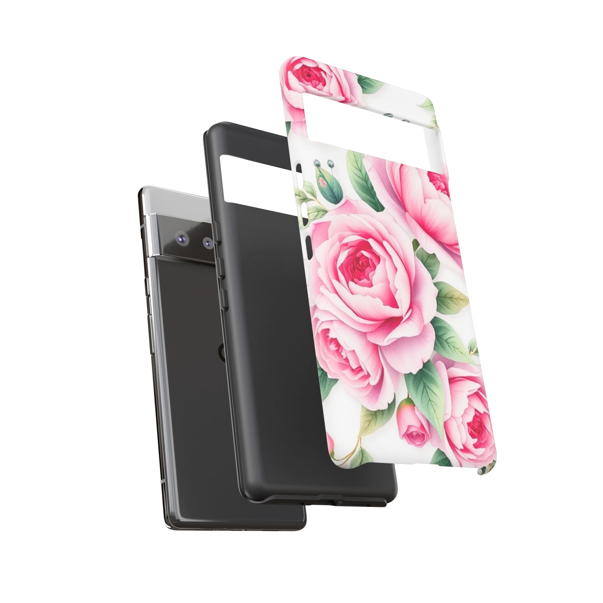 Android OR iPhone Compatible Cases - Pink Flower Design - Unique Tough Cases