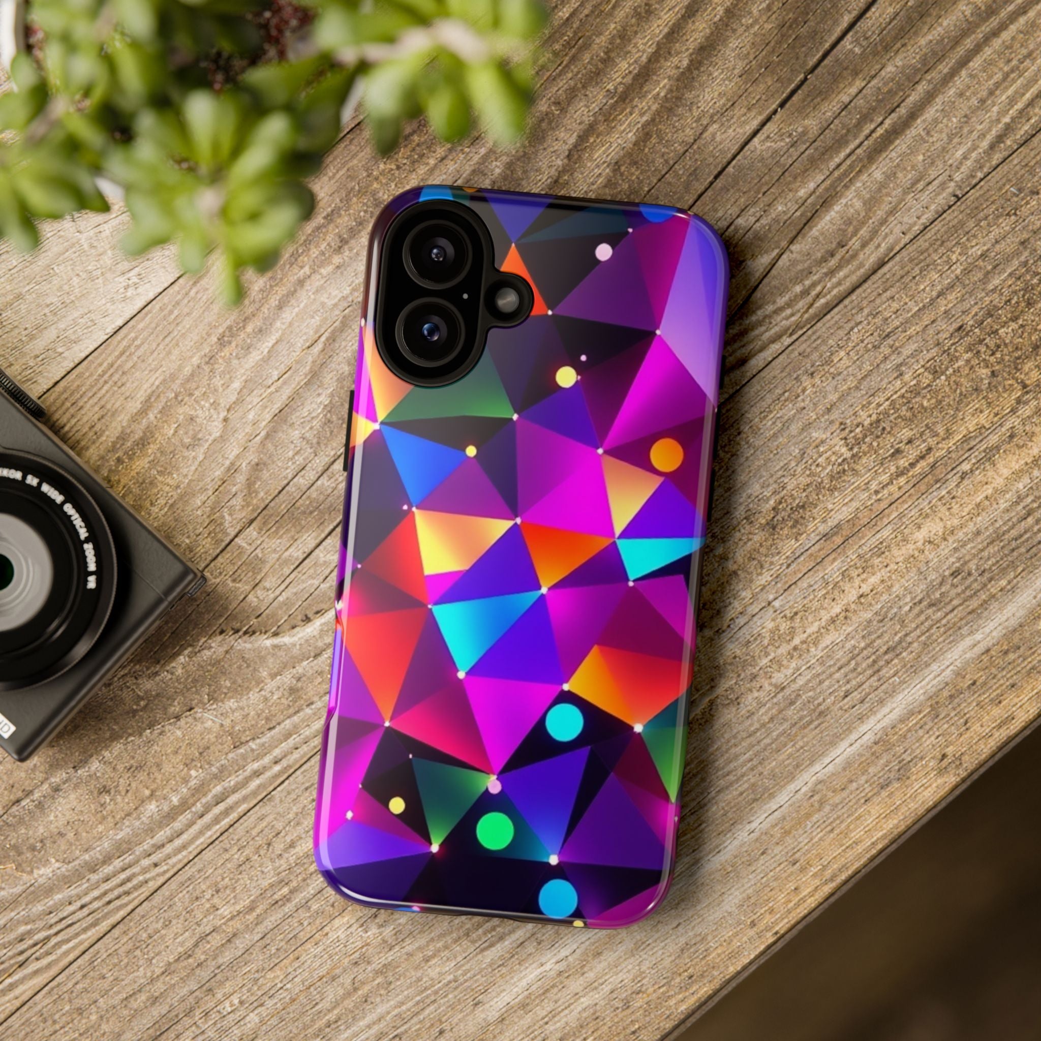 Android OR iPhone Compatible Cases - Colorful Angles Design - Unique Tough Cases