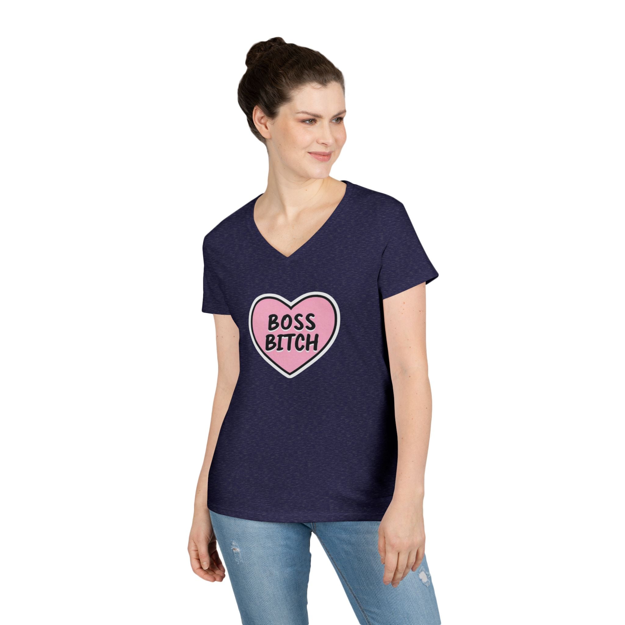 Boss Bitch Ladies' V - Neck T-Shirt | Empowering Casual Wear - EqualiTees.Me