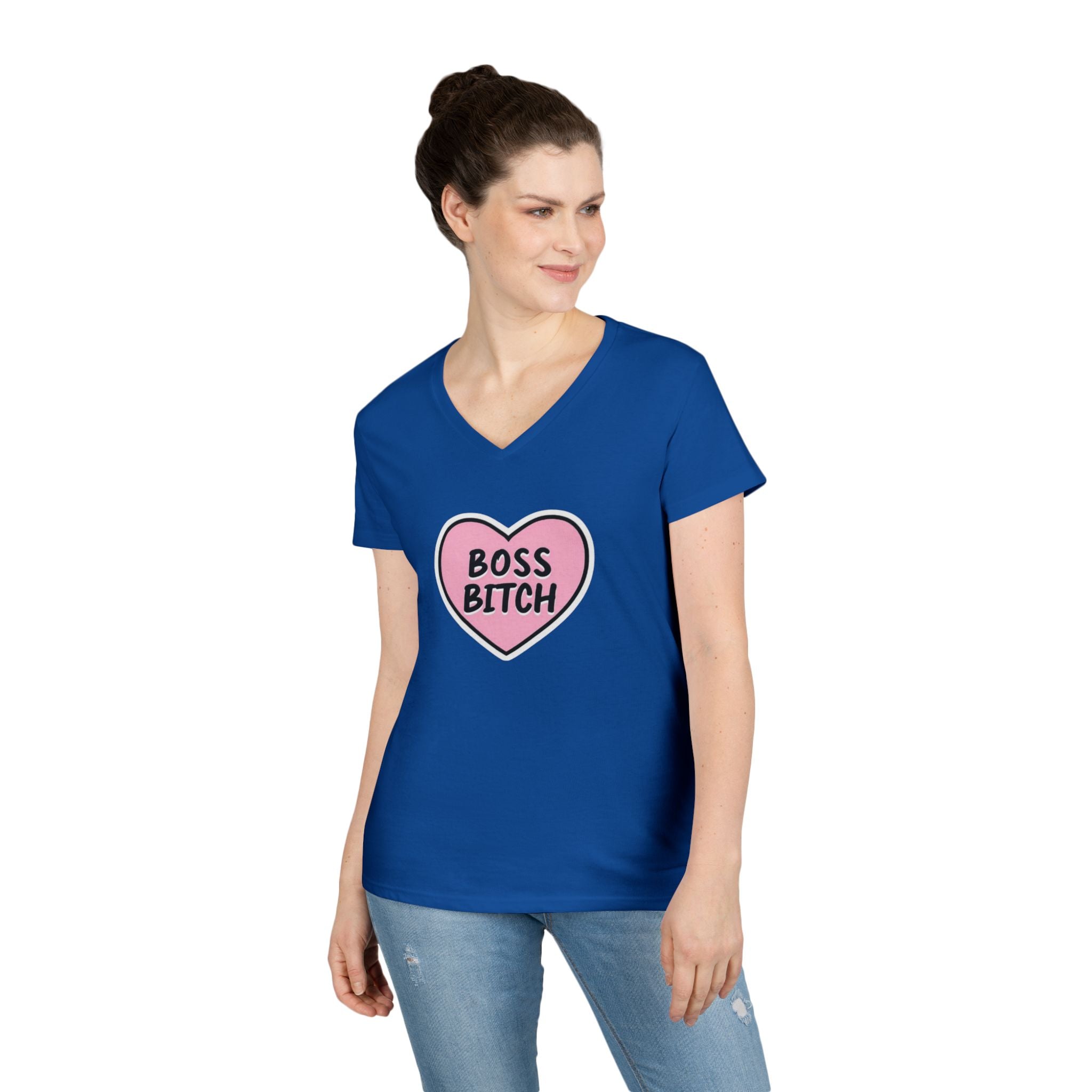 Boss Bitch Ladies' V - Neck T-Shirt | Empowering Casual Wear - EqualiTees.Me