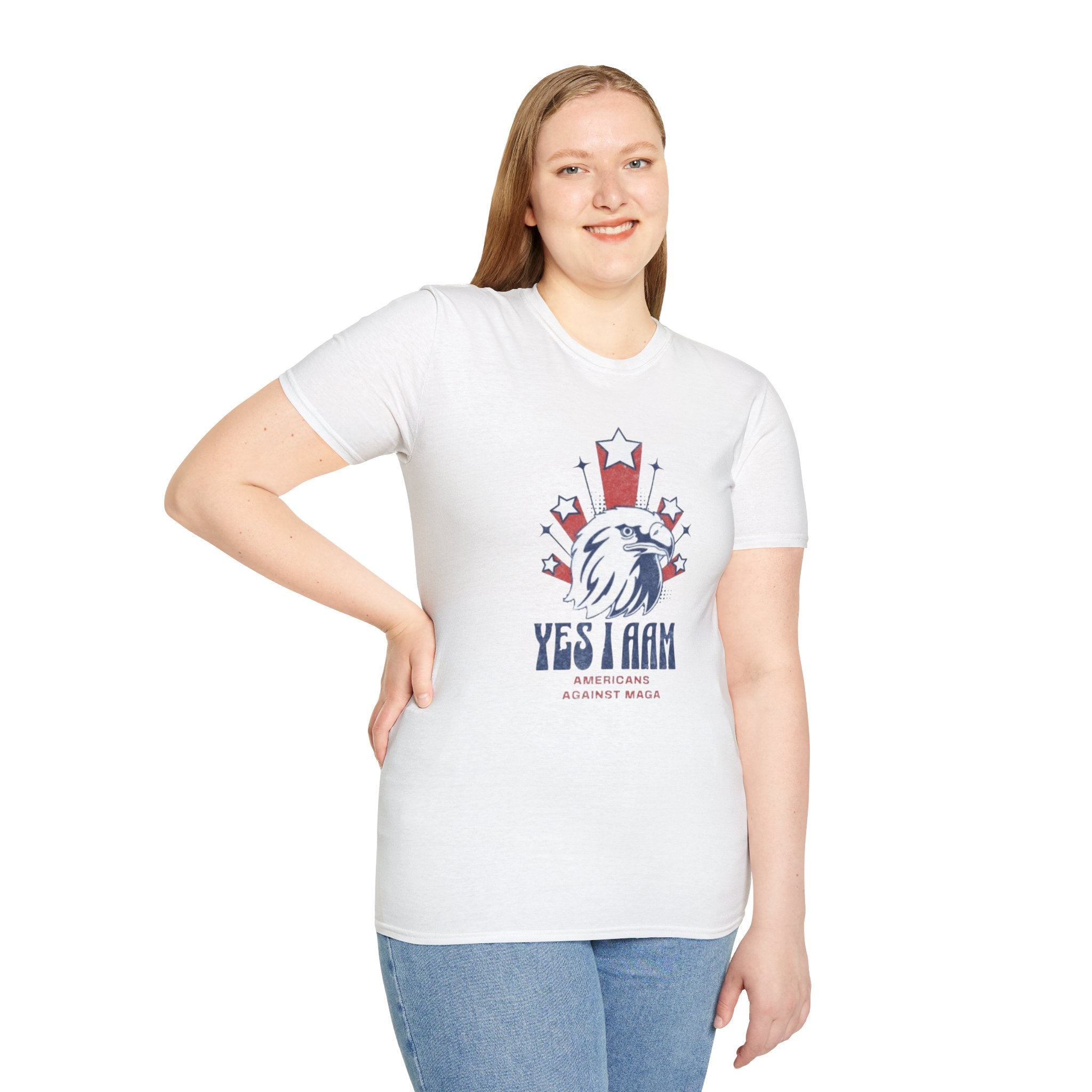Americans Against MAGA Red Patriots Unisex Softstyle T-Shirt