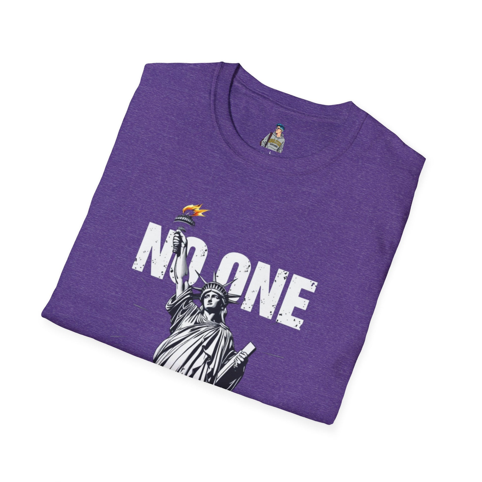 Unisex Softstyle T-Shirt - 'No One Is Illegal' Graphic Tee for Social Justice Advocates