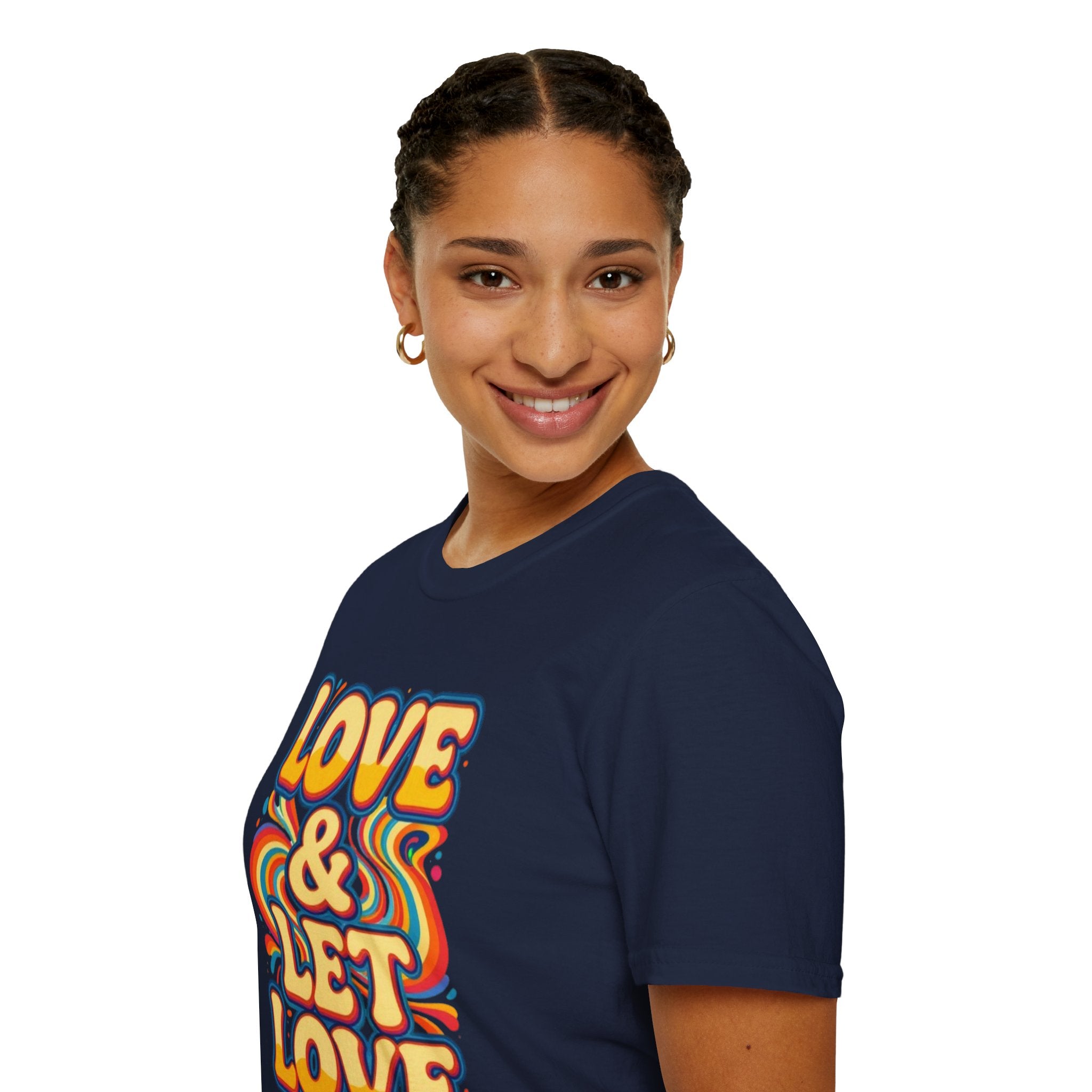 T-Shirt — "Love & Let Love" Retro Rainbow Peace Tee