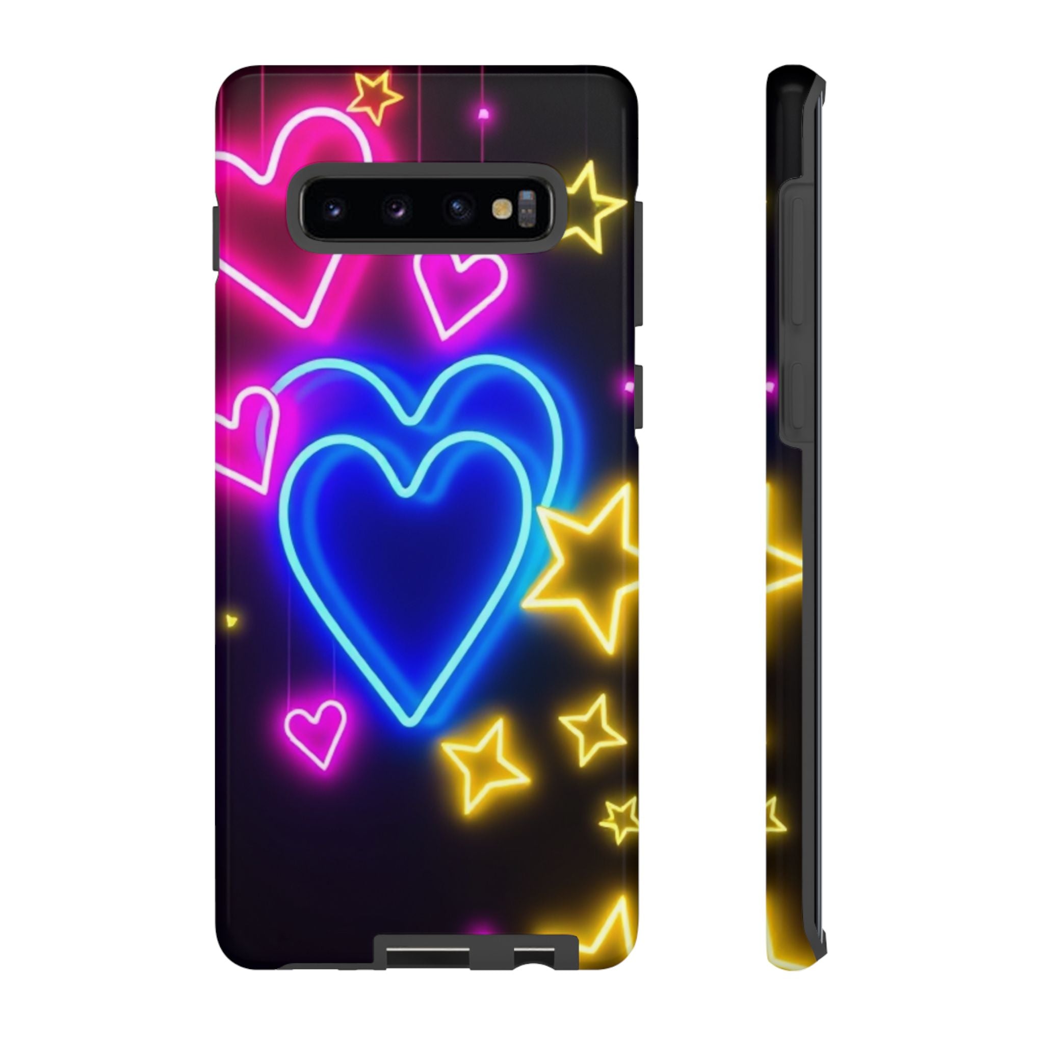 Android OR iPhone Compatible Cases - Neon Love Design - Unique Tough Cases