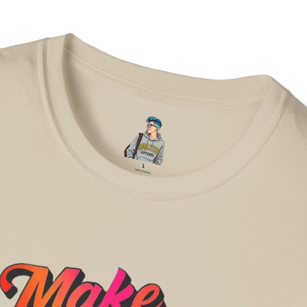 Inspirational Unisex Softstyle T-Shirt - 'Make Good Trouble' Rainbow Statement Tee
