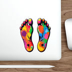 Die-Cut Stickers - Rainbow Paint Splatter Feet