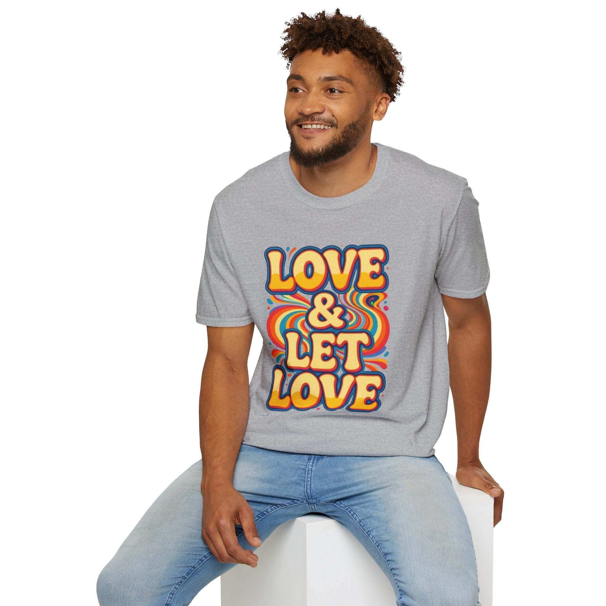 T-Shirt — "Love & Let Love" Retro Rainbow Peace Tee