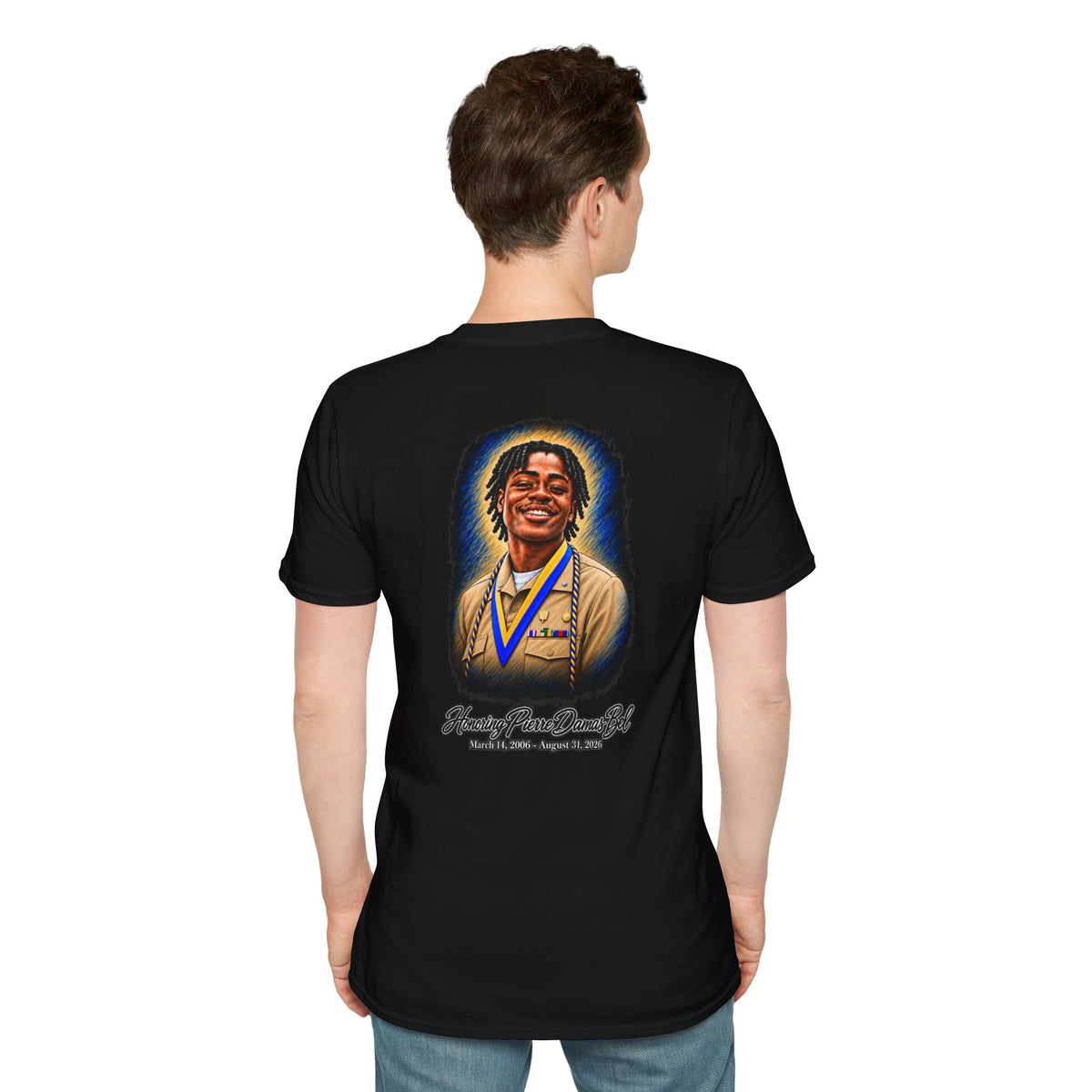 Portrait Front and Back - In Memory of Pierre Damas Bel T-Shirt