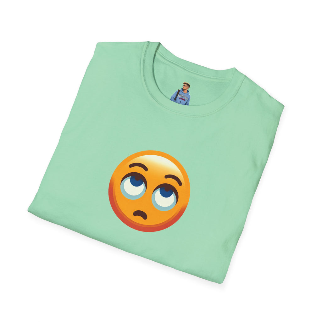 Unisex Softstyle T-Shirt with Eye Roll Emoji | Casual Graphic Tee for Everyday Humor