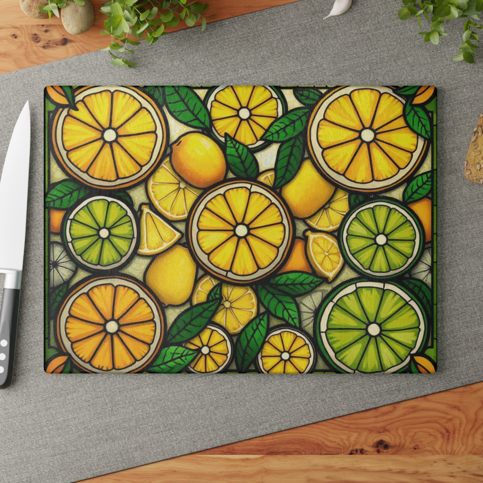Vibrant Citrus Glass Cutting Board - Perfect for Kitchen Decor & Gifts