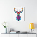 Vibrant Stag Canvas Wall Art - Colorful Geometric Deer Decor
