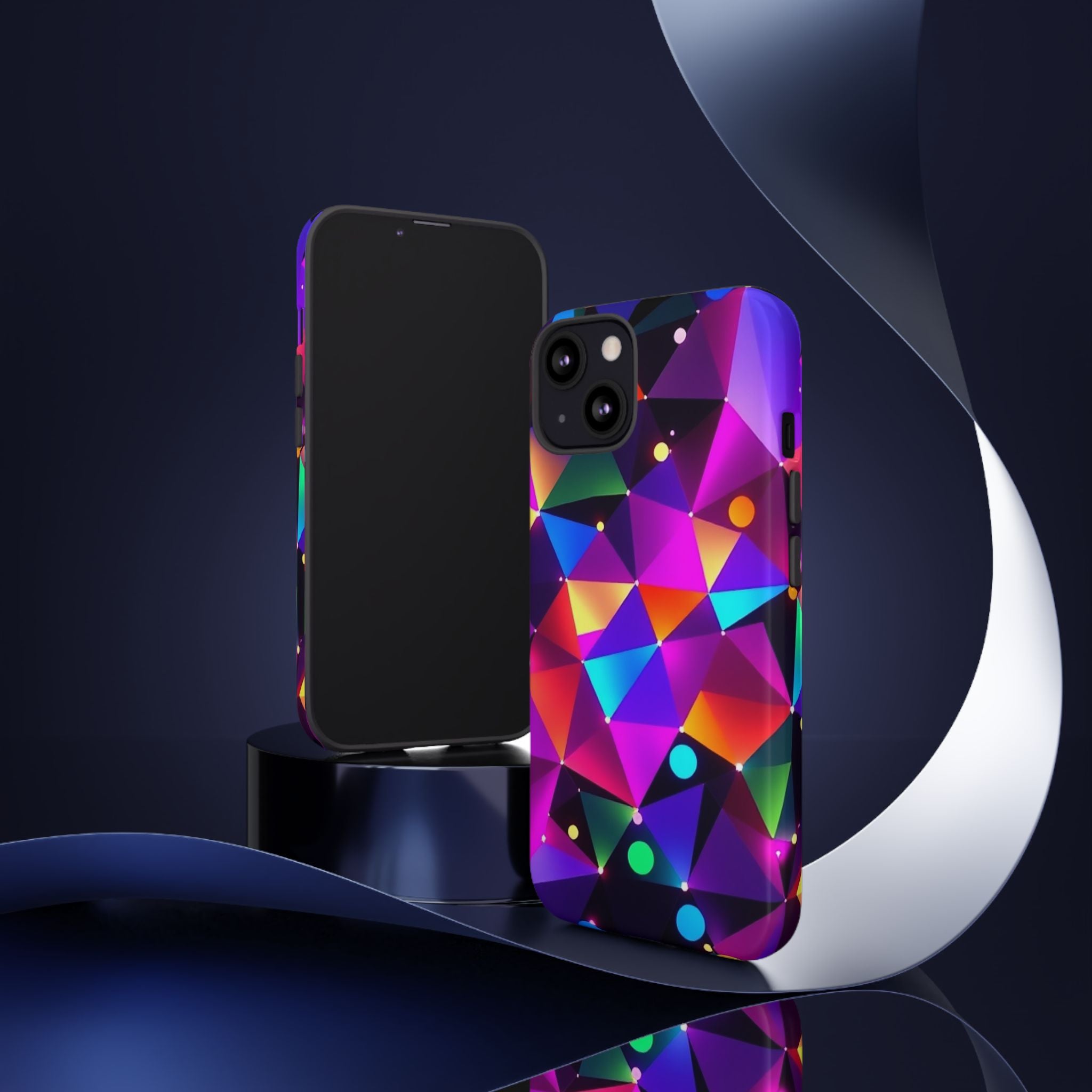 Android OR iPhone Compatible Cases - Colorful Angles Design - Unique Tough Cases