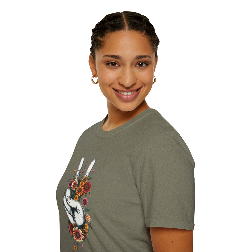 Grow Peace Unisex Softstyle T-Shirt - Boho Inspiration, Perfect for Festivals and Everyday Wear