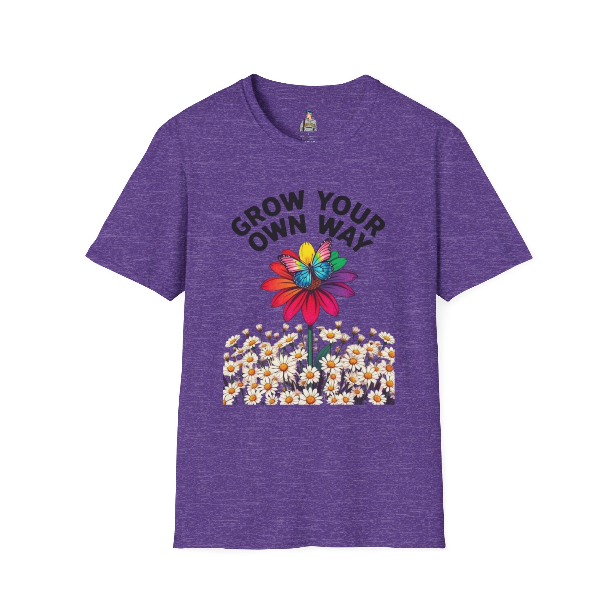 Unisex Softstyle T-Shirt - 'Grow Your Own Way' Floral Design for Queer Pride
