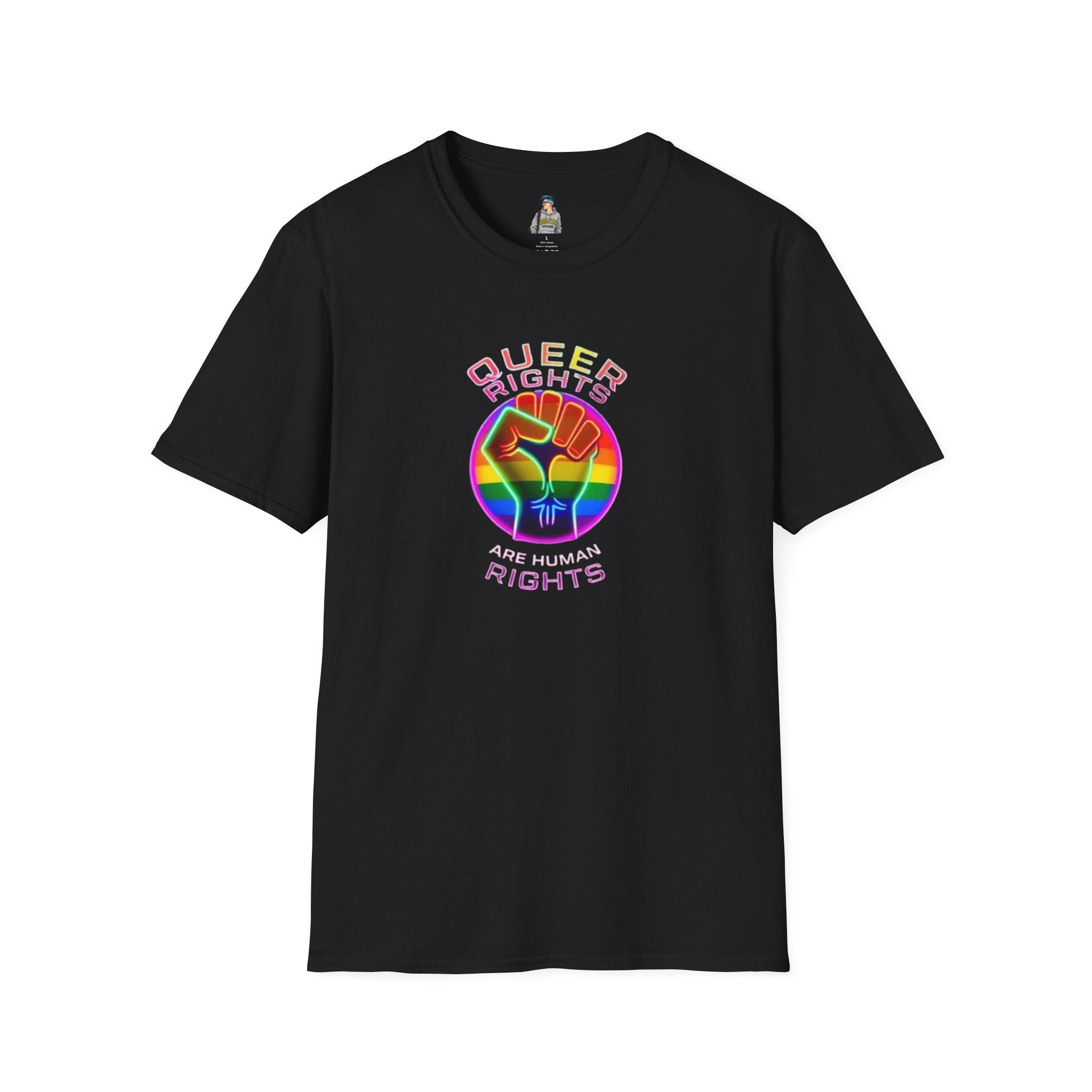 Unisex Softstyle T-Shirt - Queer Rights Are Human Rights Statement Tee