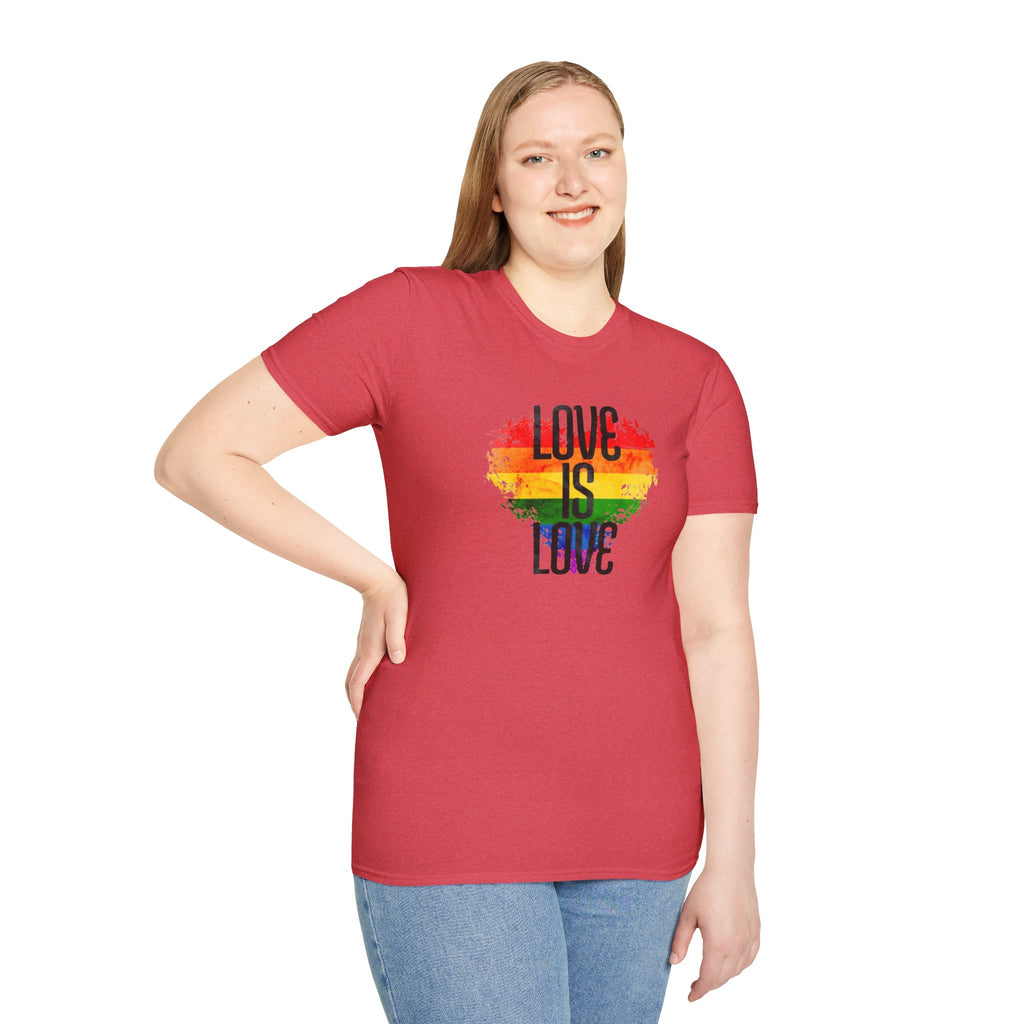 Pride Love Is Love Unisex Softstyle T-Shirt - EqualiTees.Me