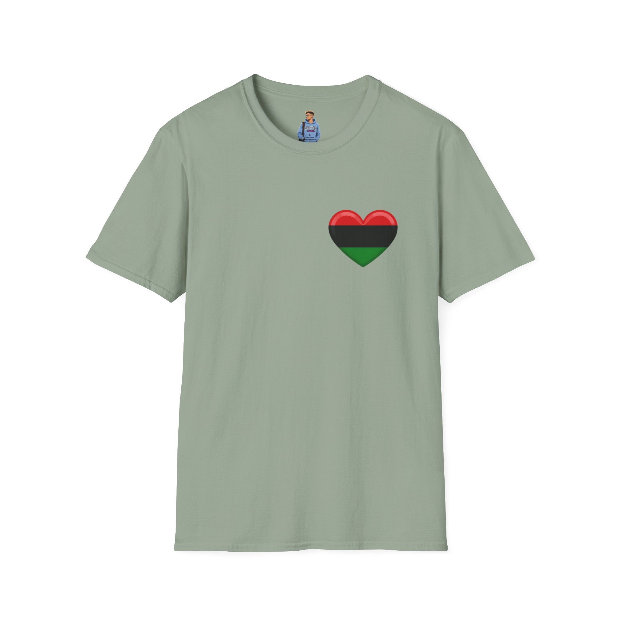 Unity and Heritage Unisex Softstyle T-Shirt with Pan-African Heart