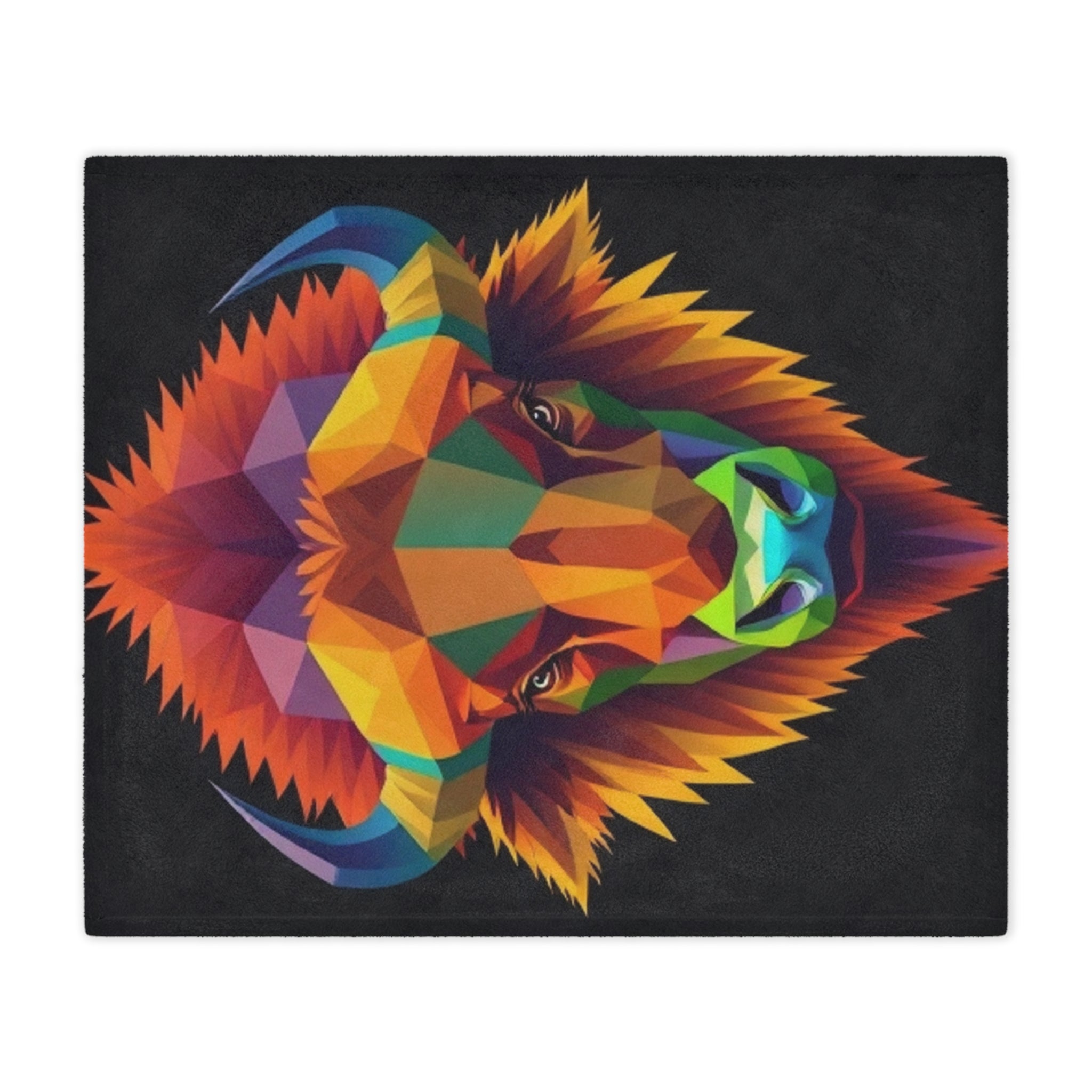 Fractal Bison Microfiber Blanket