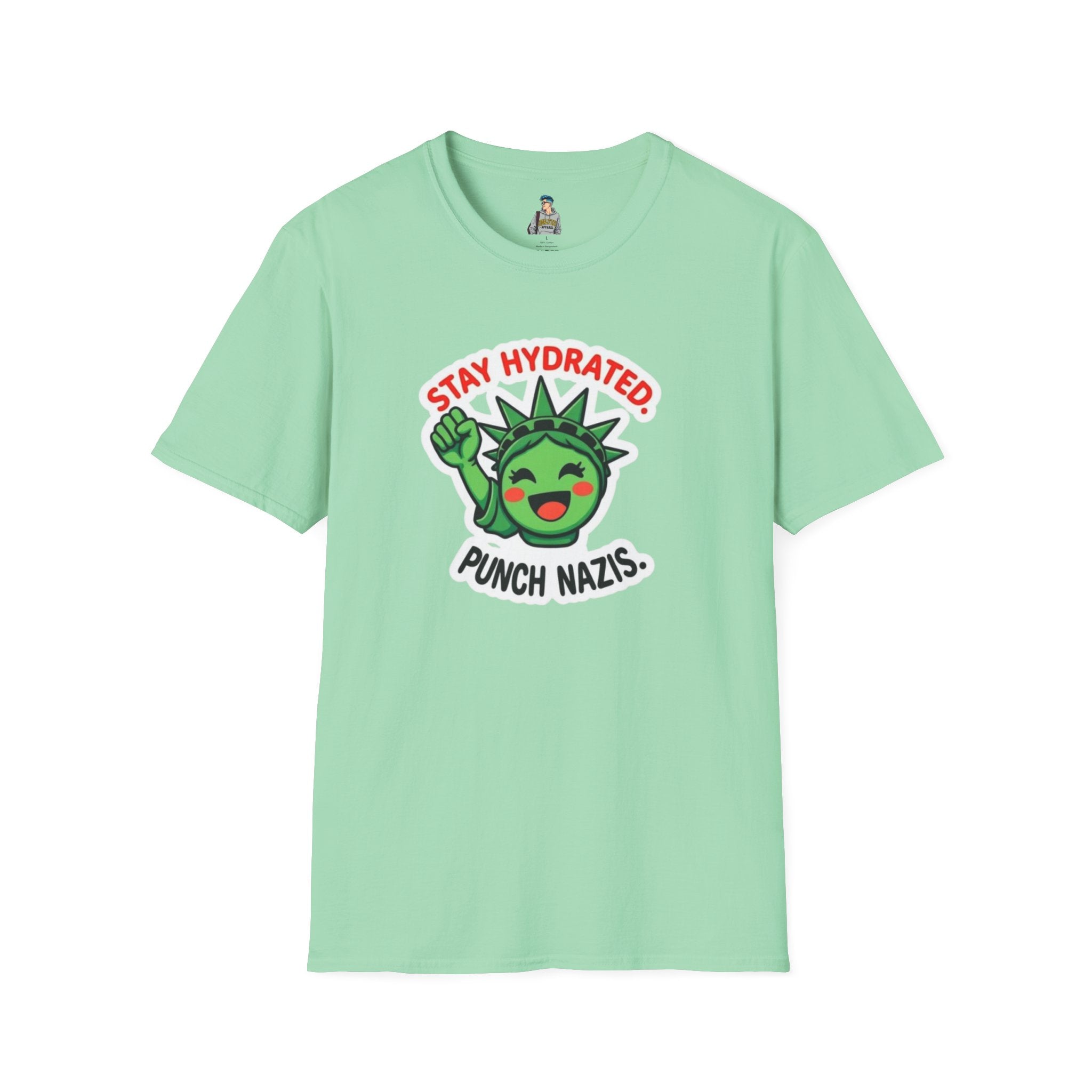 Stay Hydrated, Punch Nazis Funny Political Activism Tee