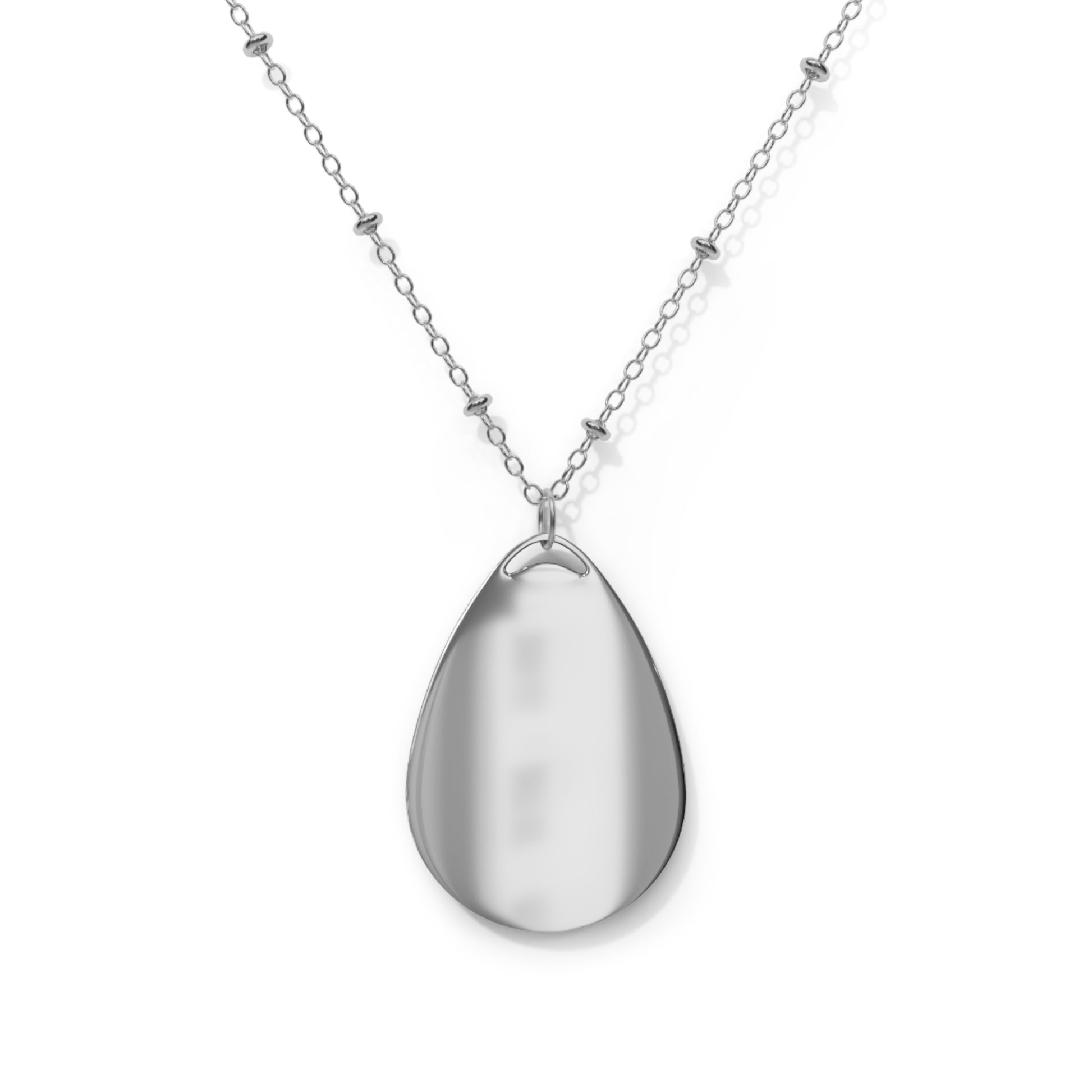 Inclusive Pride Oval Necklace - Stylish Silver Pendant for Inclusivity and Celebration