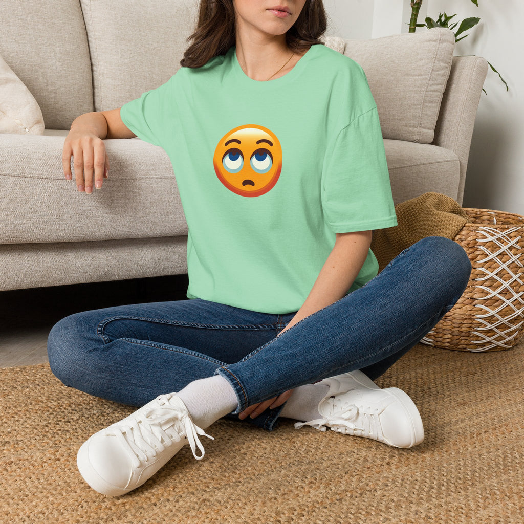 Unisex Softstyle T-Shirt with Eye Roll Emoji | Casual Graphic Tee for Everyday Humor
