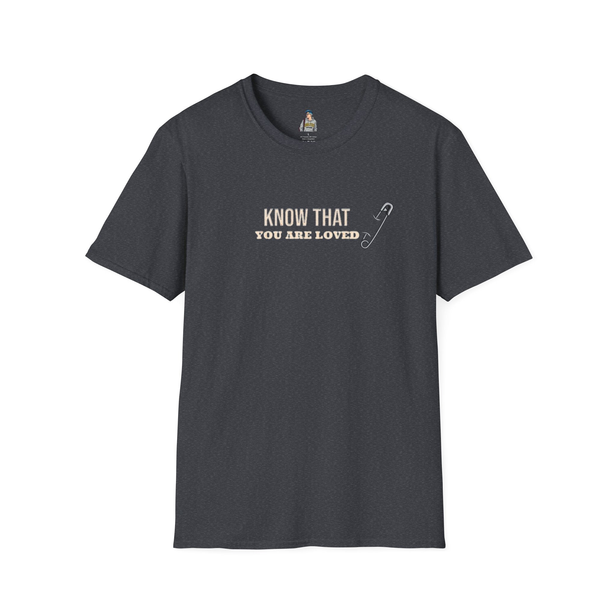 Safety Pin Know That You Are Loved Inspirational Tee Unisex Softstyle T-Shirt