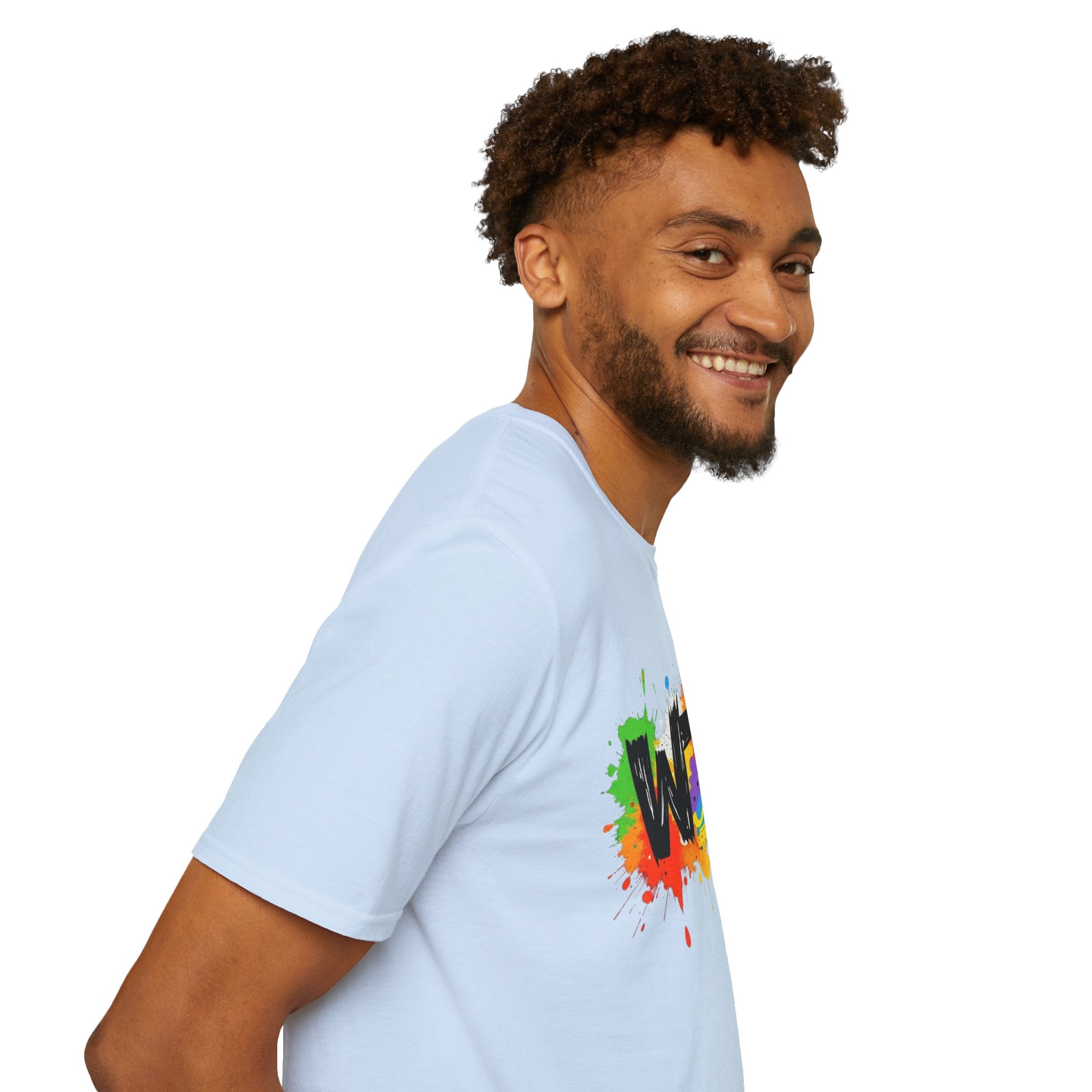 WTF Color Splash T-Shirt — Bold Rainbow Graphic Tee