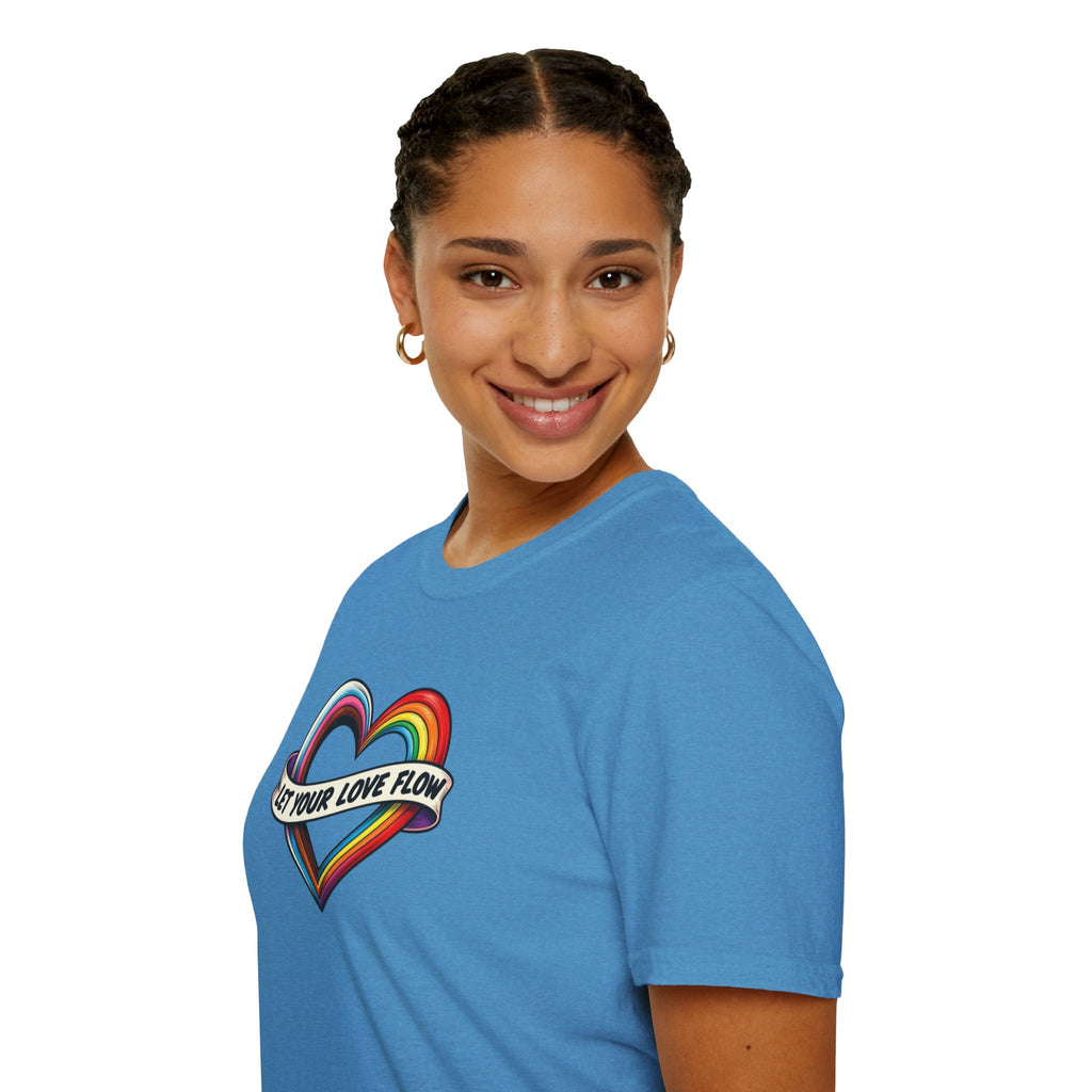Let Your Love Flow Rainbow Heart T-Shirt