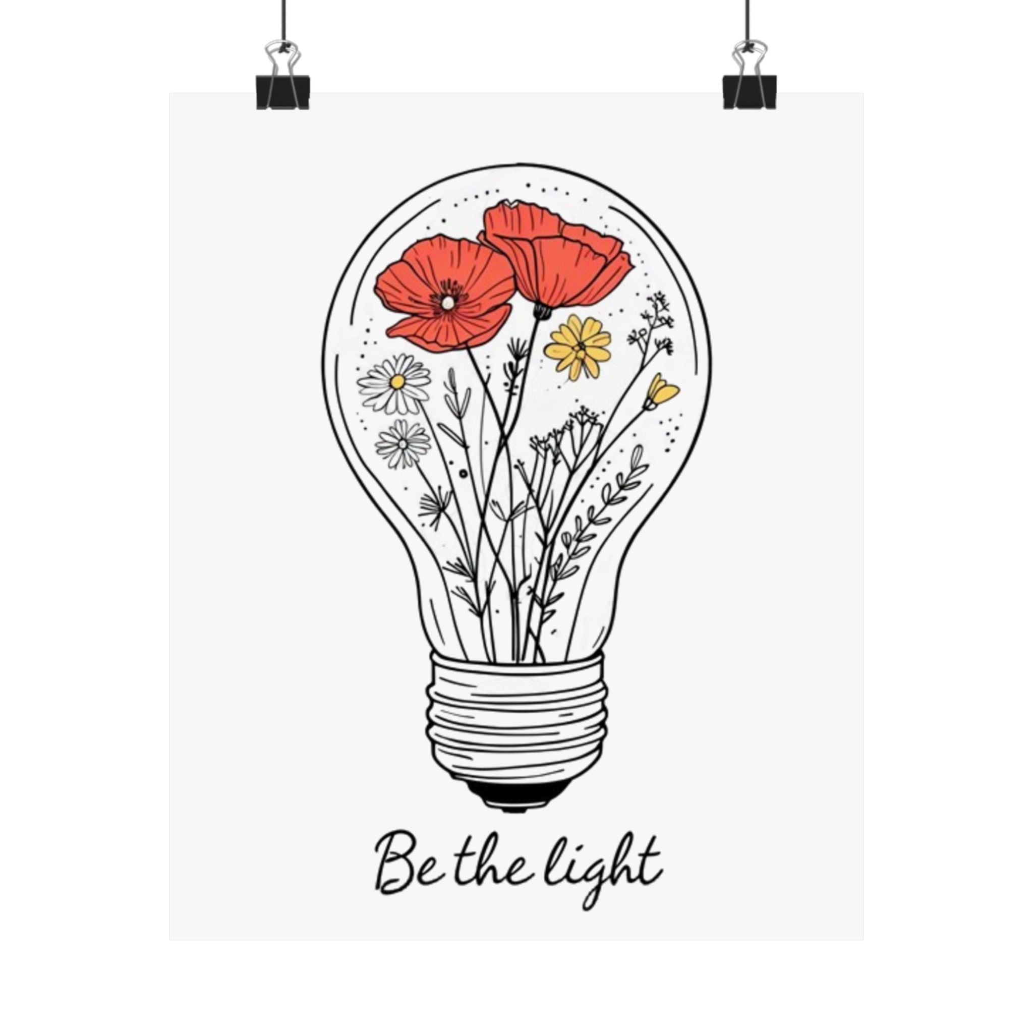 Inspirational Matte Vertical Poster - 'Be the Light'
