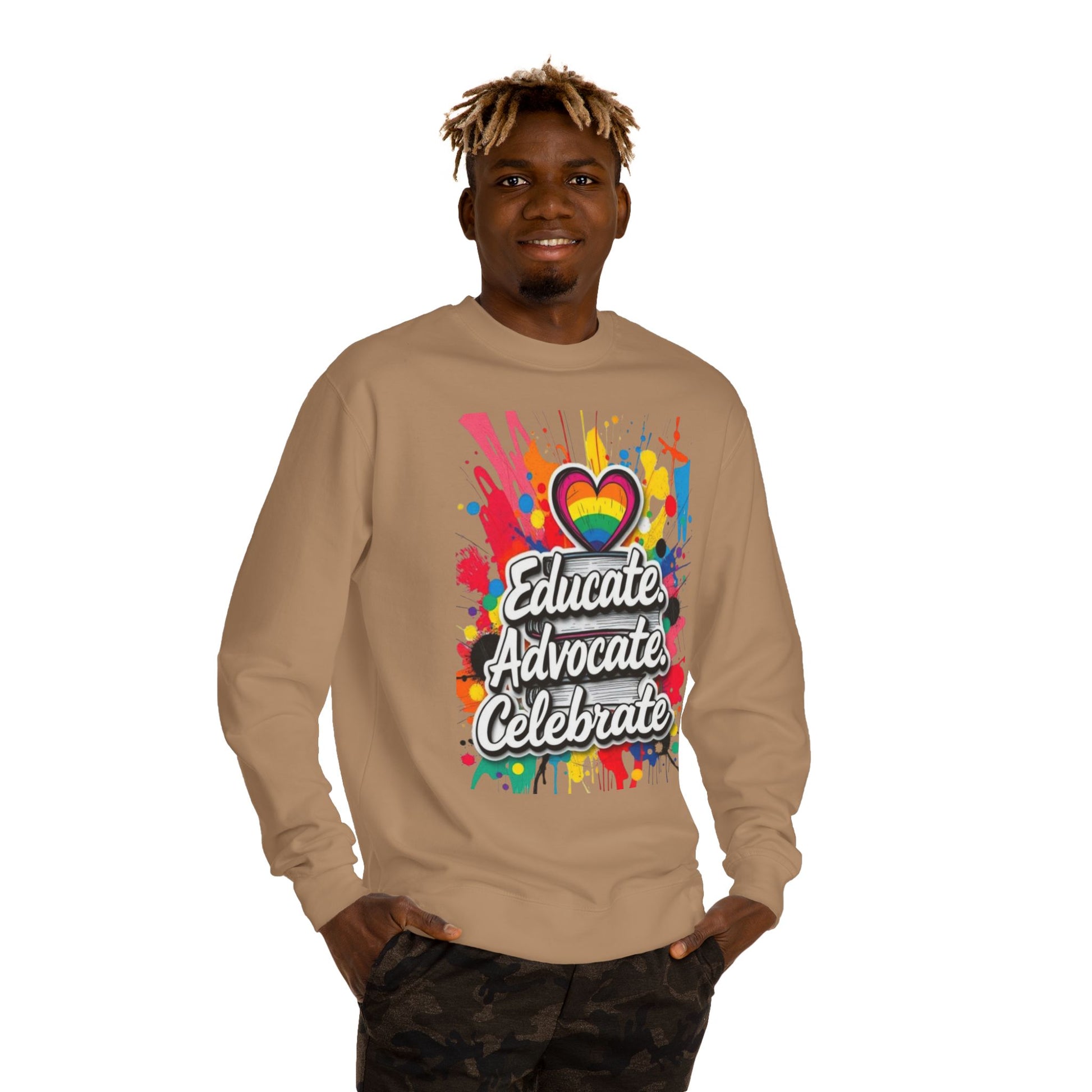 Educate, Advocate, Celebrate Unisex Crew Neck Sweatshirt - Empowerment Apparel