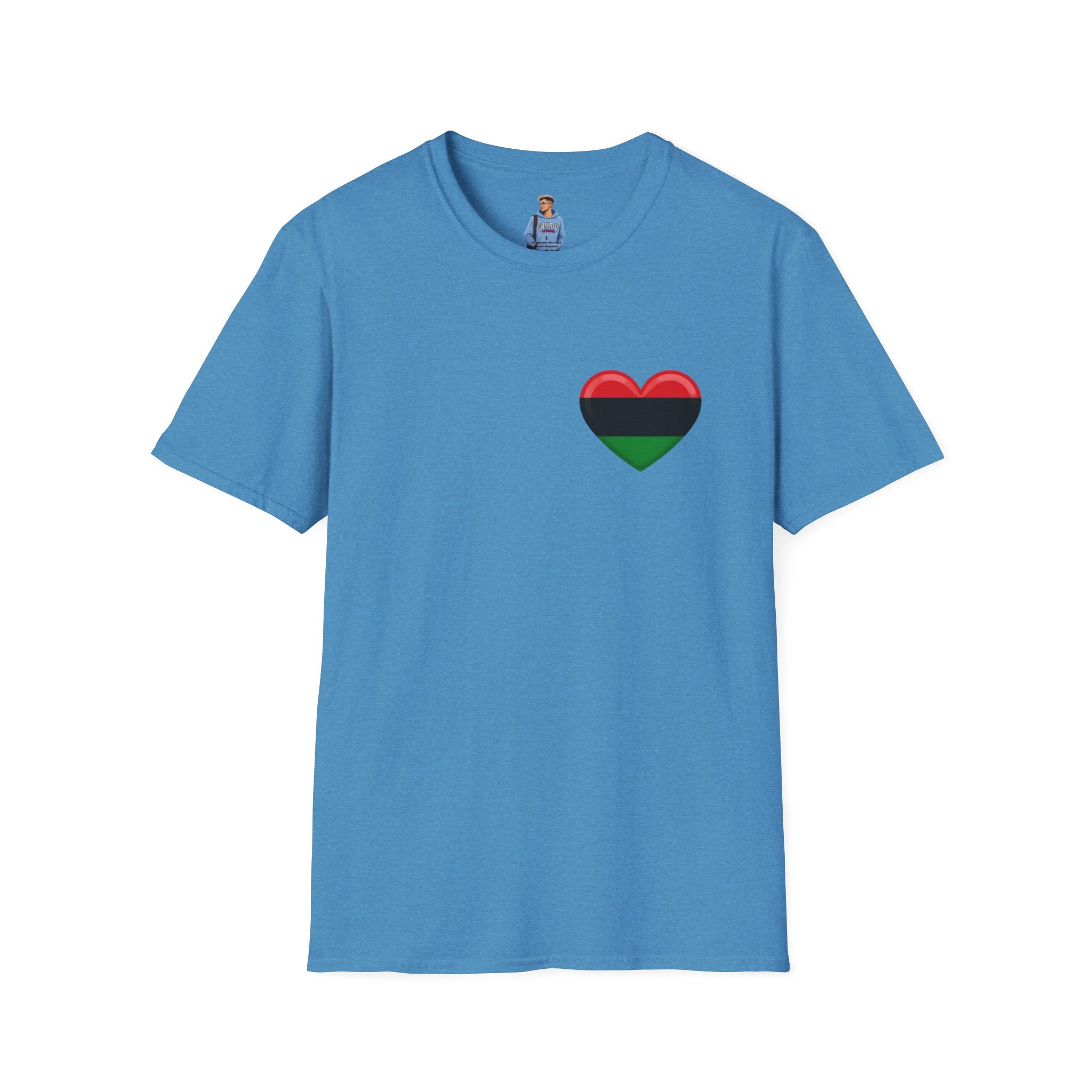 Unity and Heritage Unisex Softstyle T-Shirt with Pan-African Heart