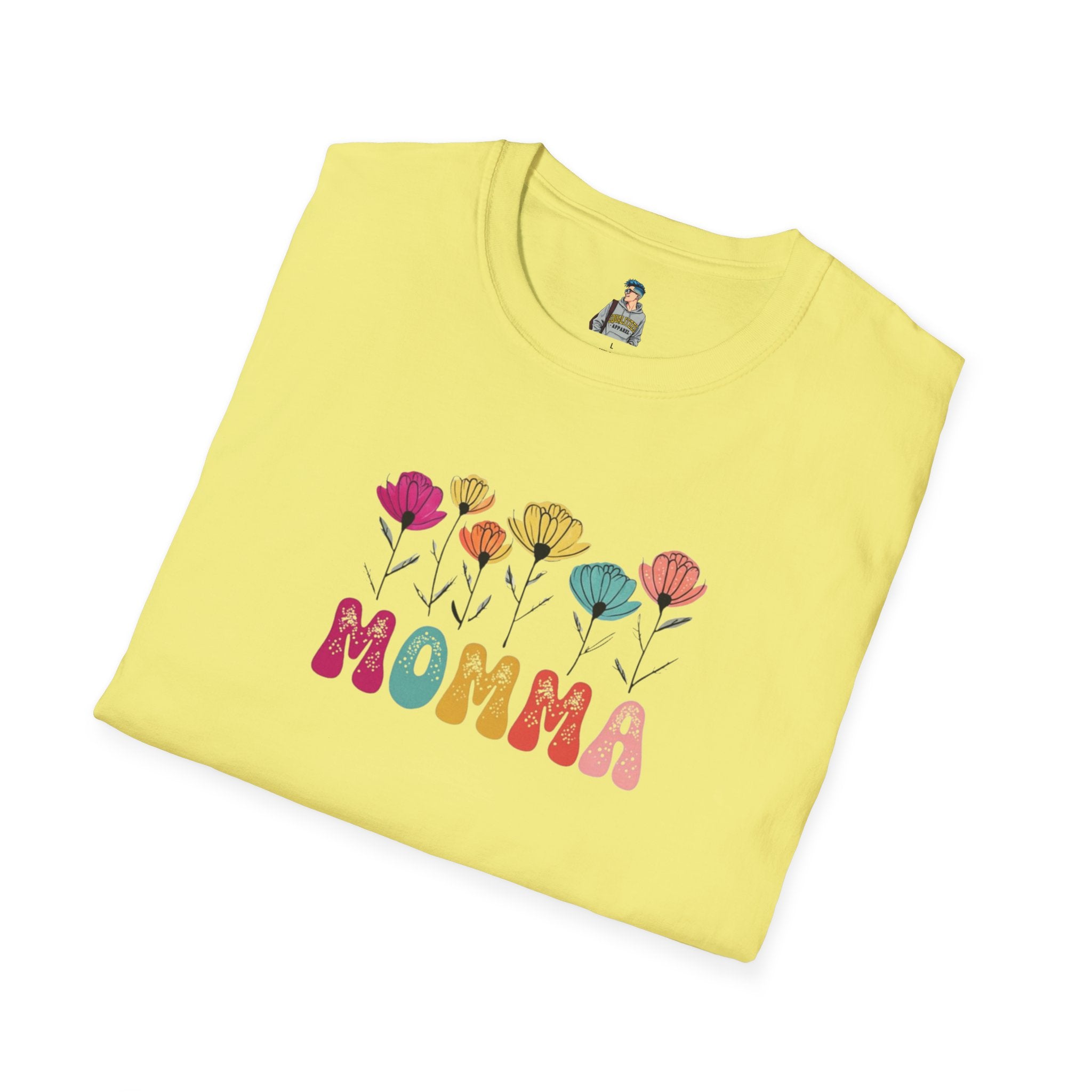 Floral 'Momma' Unisex Softstyle T-Shirt - Perfect for Mother's Day & Everyday Wear