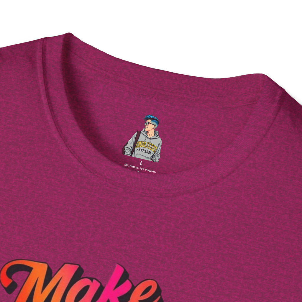 Inspirational Unisex Softstyle T-Shirt - 'Make Good Trouble' Rainbow Statement Tee
