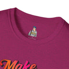 Inspirational Unisex Softstyle T-Shirt - 'Make Good Trouble' Rainbow Statement Tee