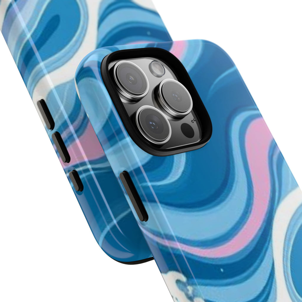 Blue & Pink Swirl Tough Case for iPhone