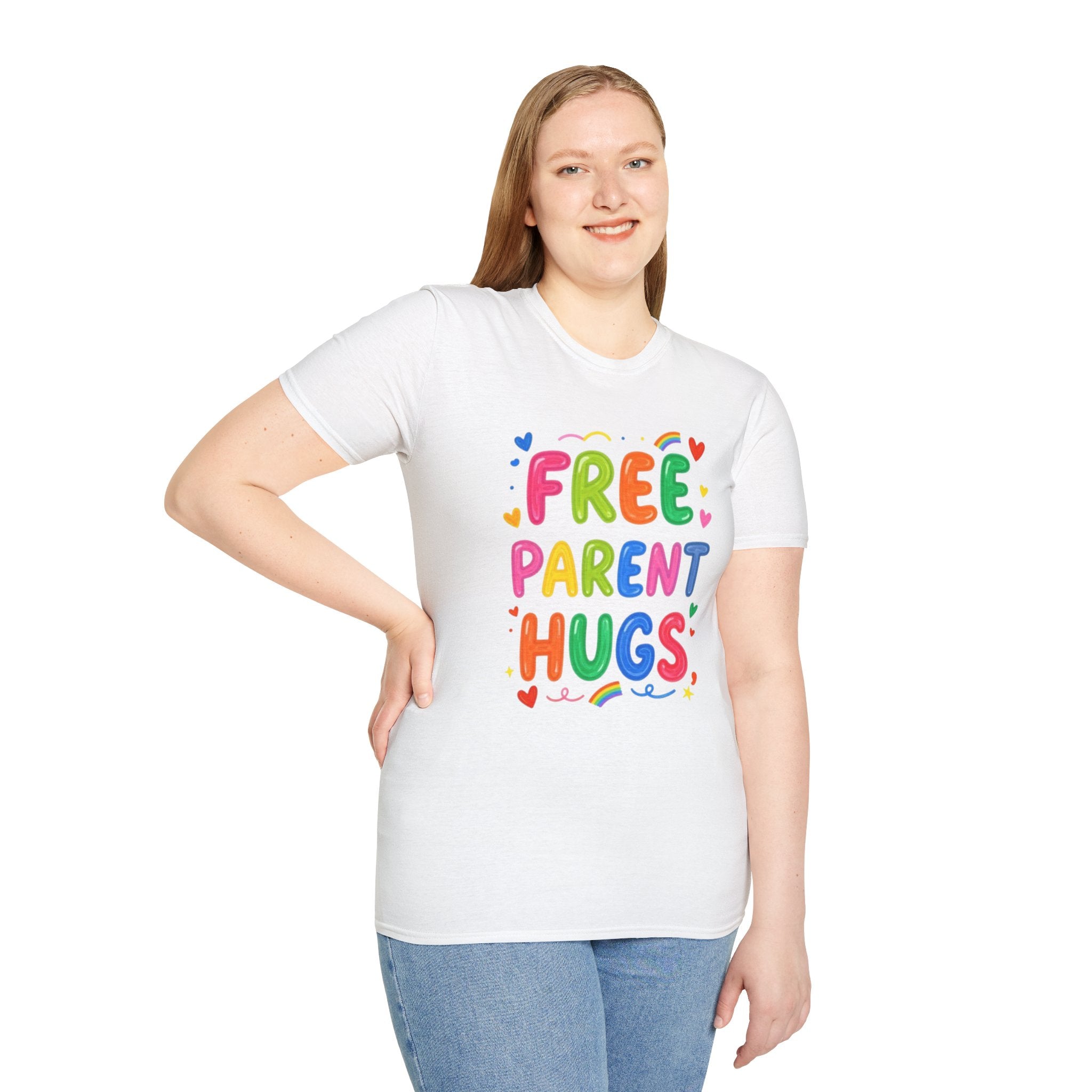 Free Parent Hugs T-Shirt — Colorful Affirming Pride