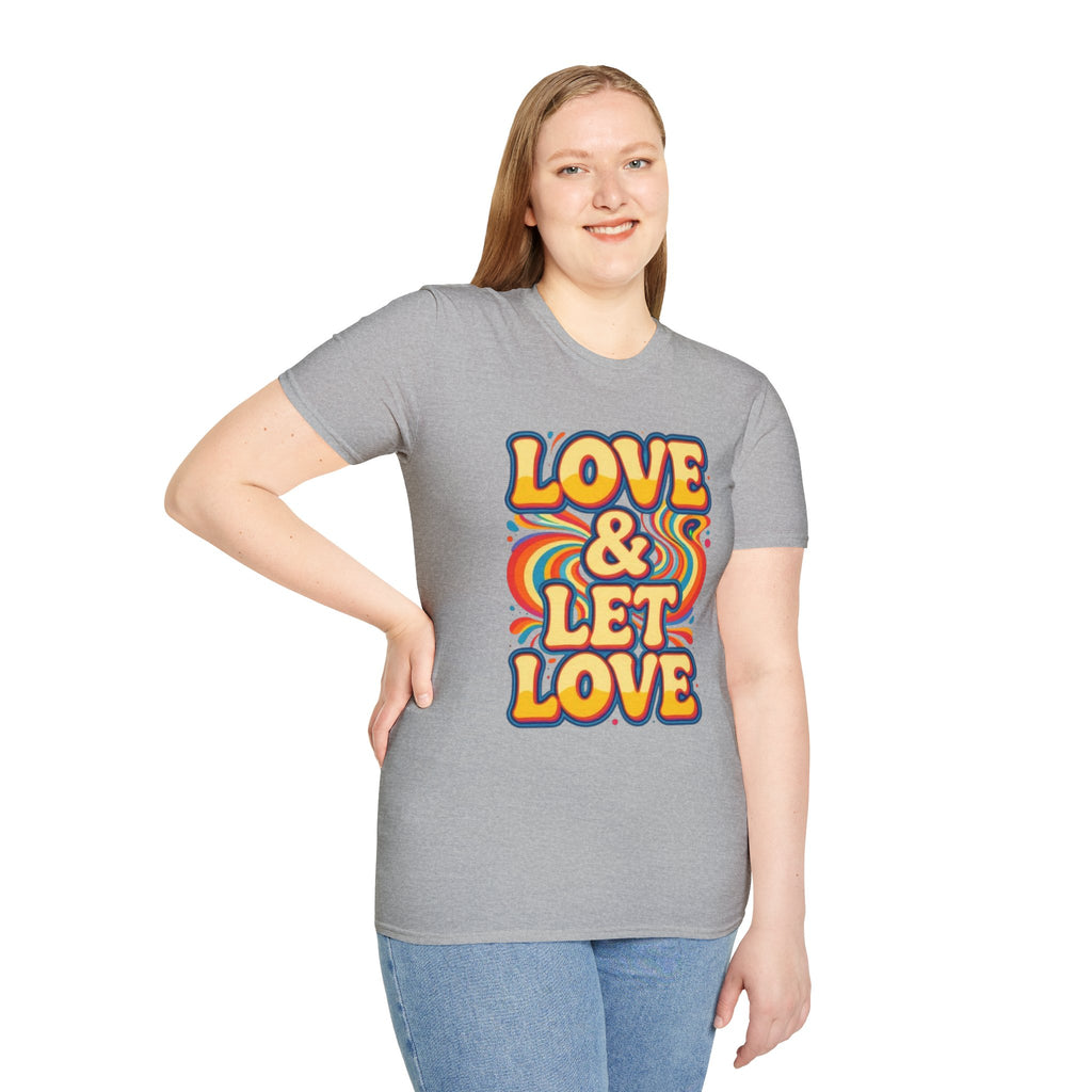 T-Shirt — "Love & Let Love" Retro Rainbow Peace Tee